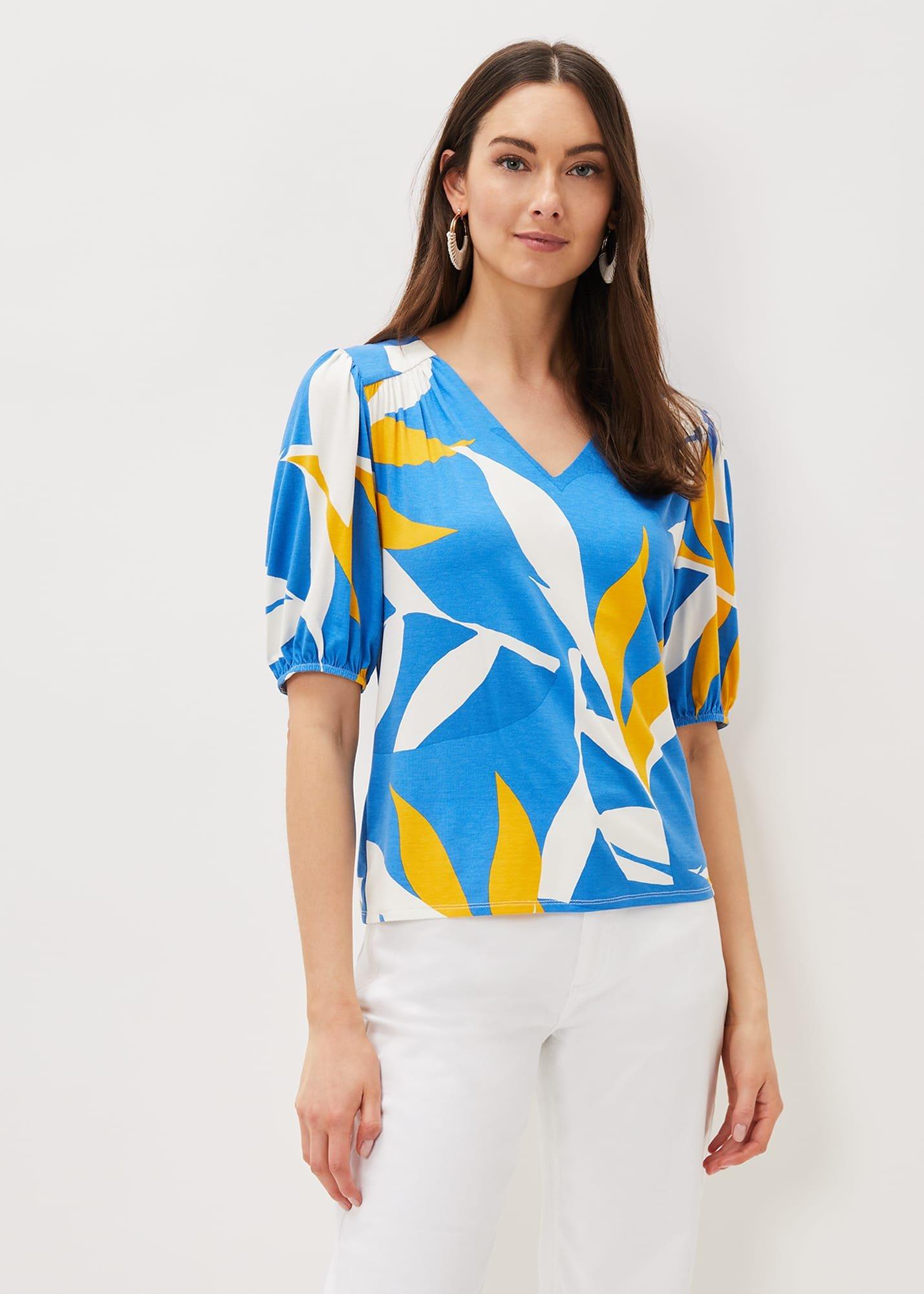 Izzey Leaf Print Top