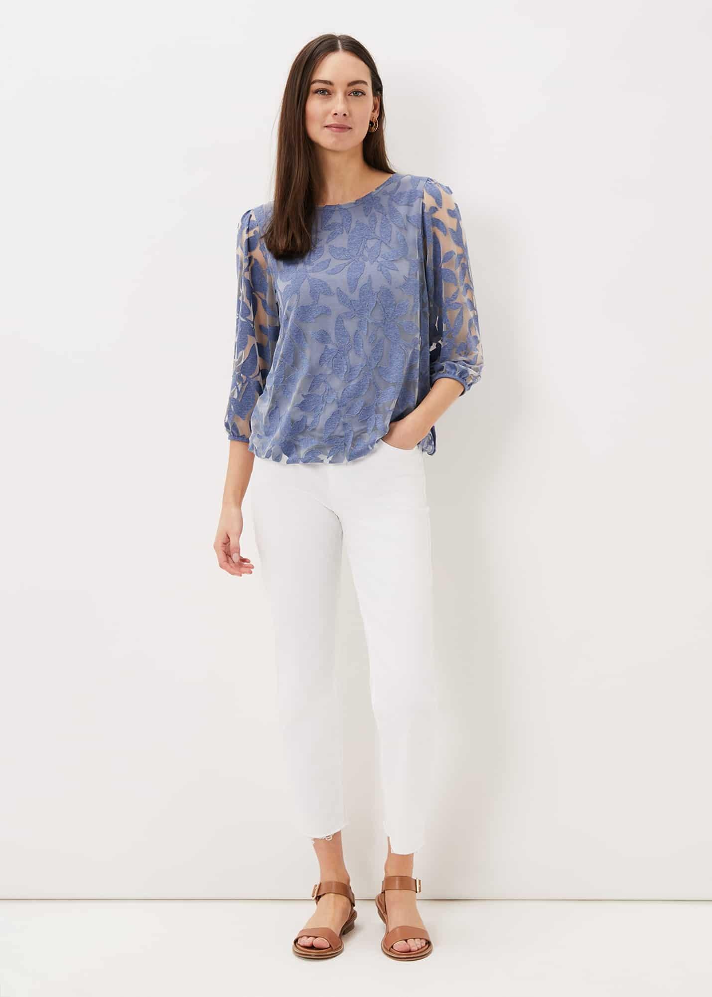 Kamya Leaf Burnout Top