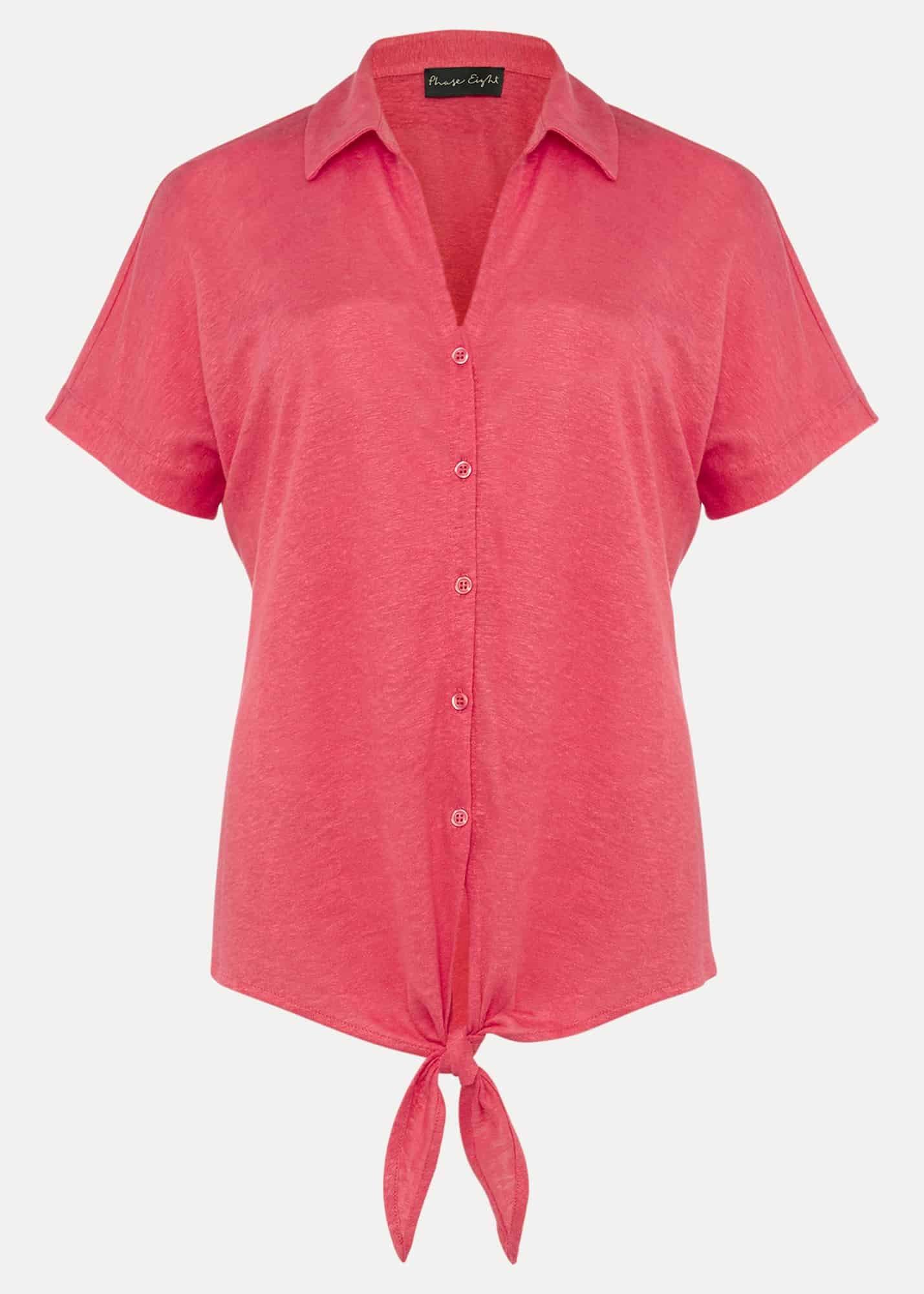Tracey Linen Tie Hem Shirt