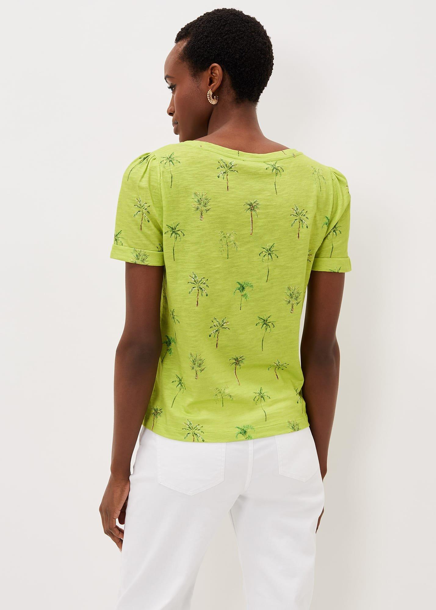 Violeta Cotton Palm Print Top