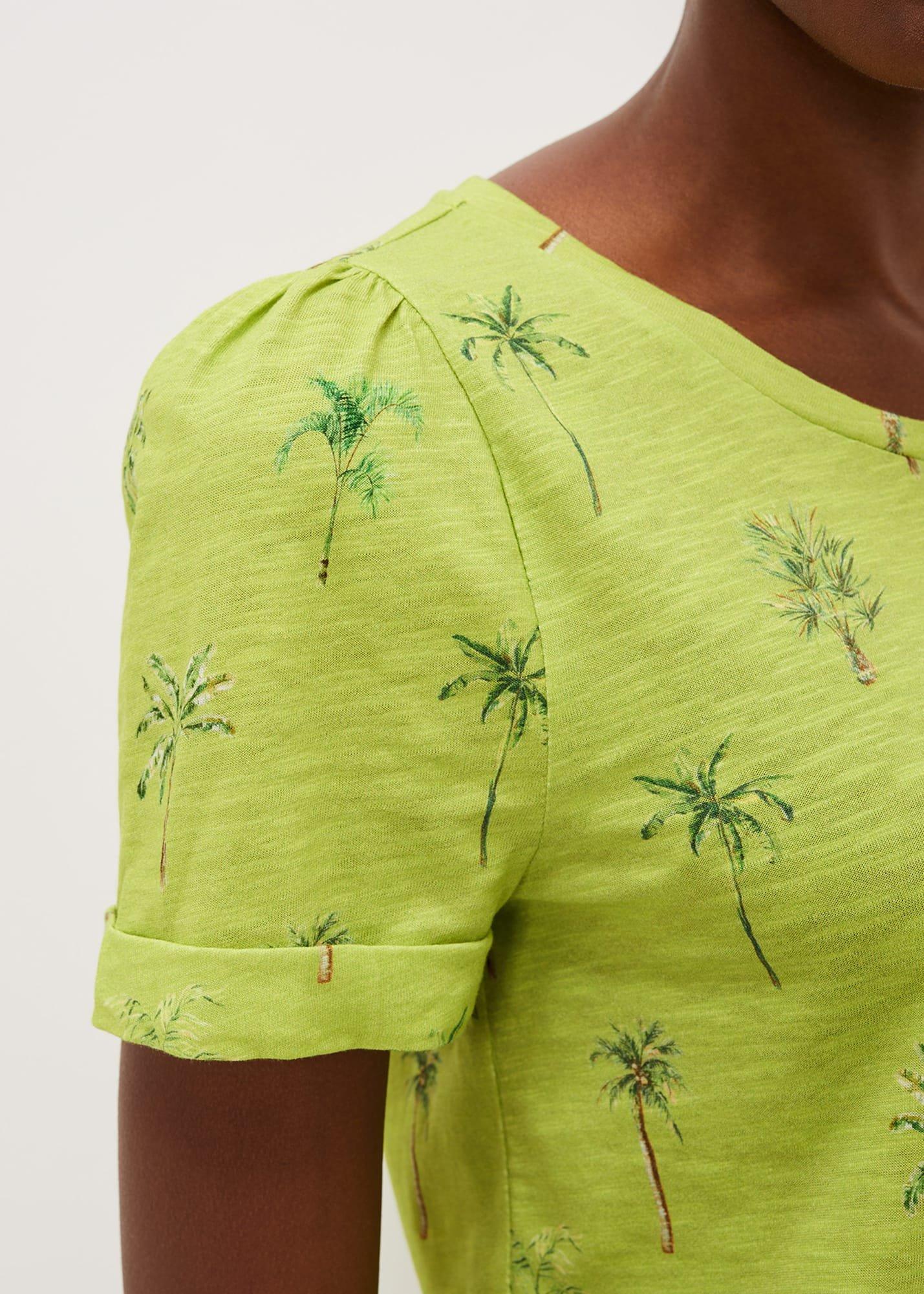 Violeta Cotton Palm Print Top