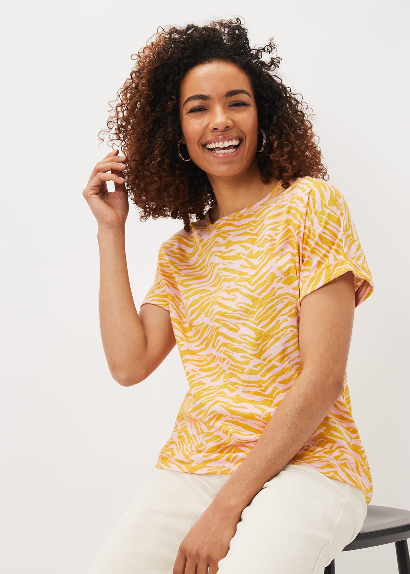 Lucille Cotton Zebra Print Top