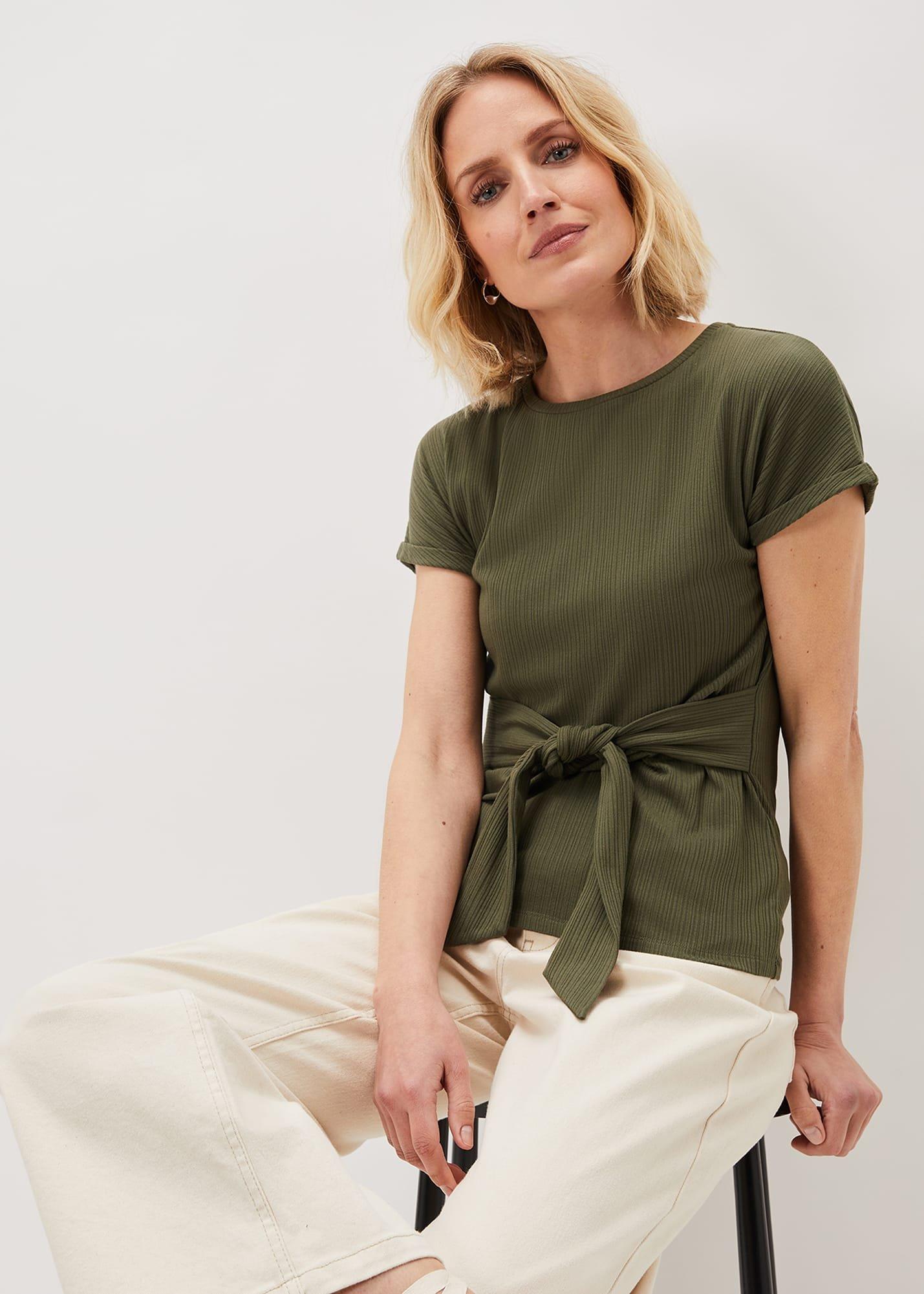 Jaylene Textured Tie Waist Top