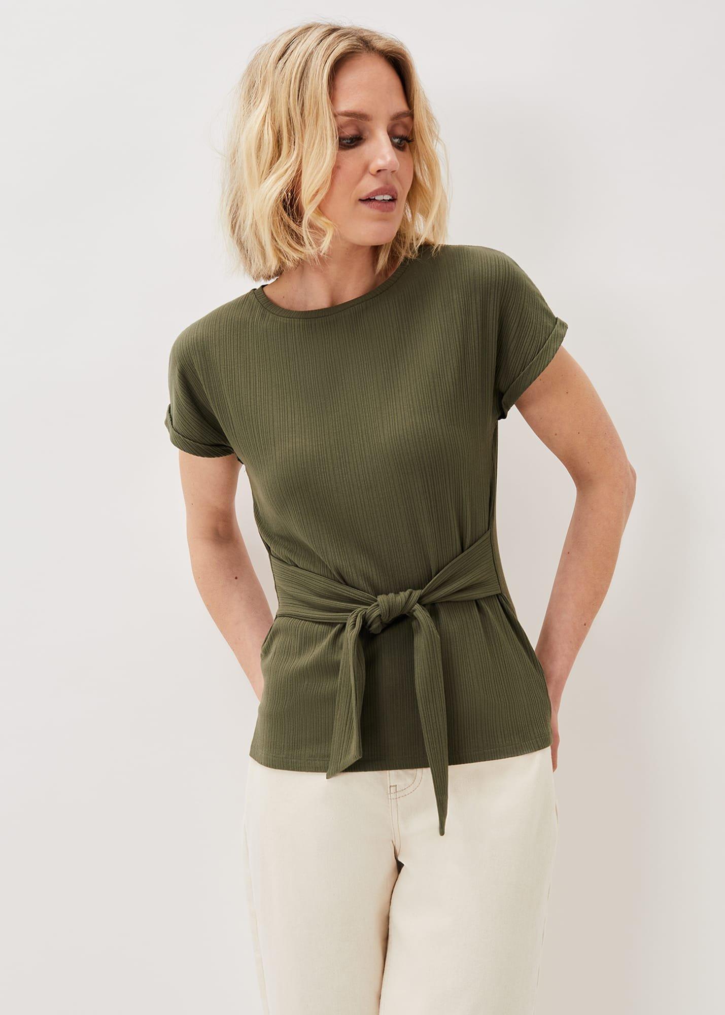 Jaylene Textured Tie Waist Top