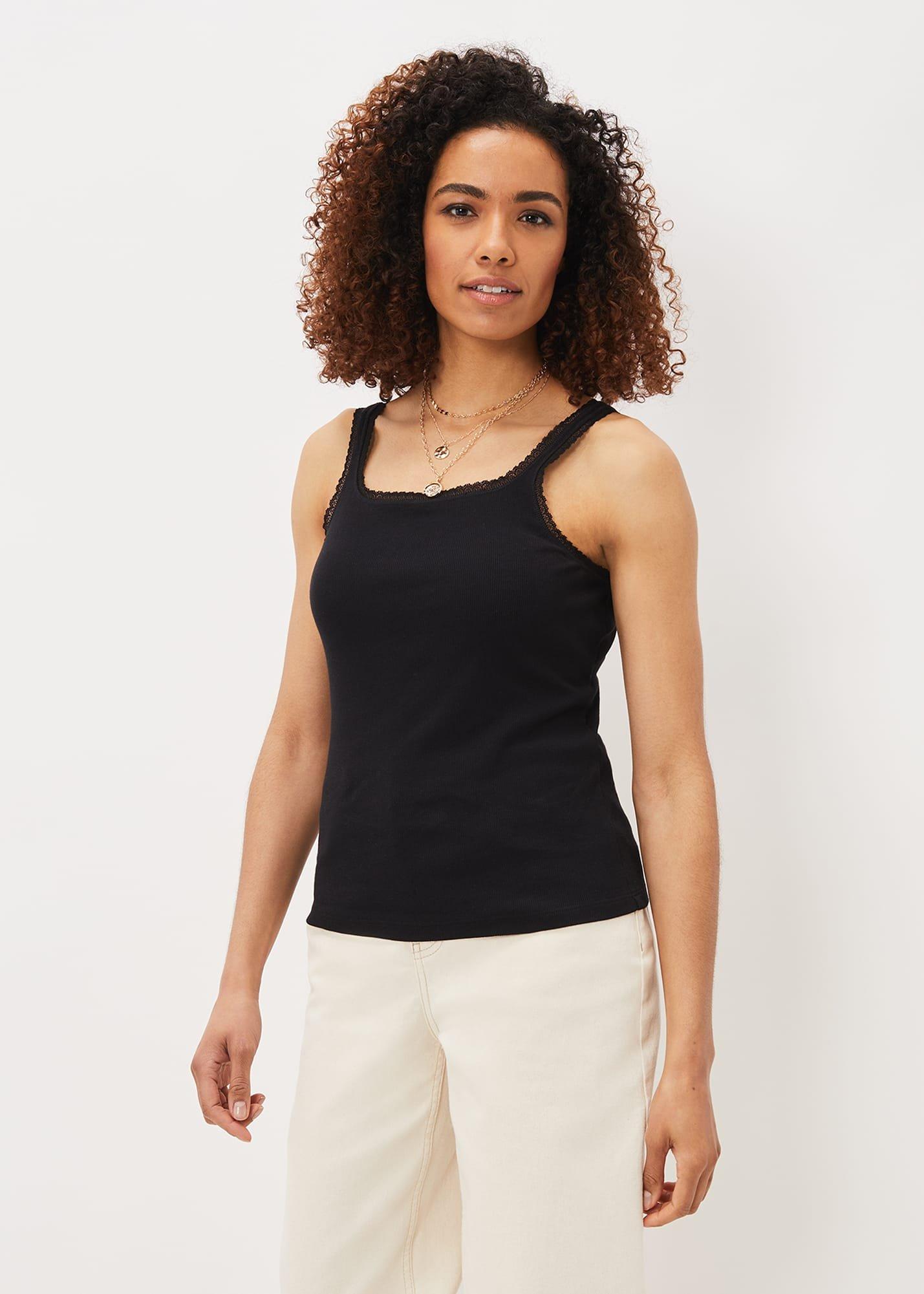 Kimberley Square Neck Lace Trim Vest Top