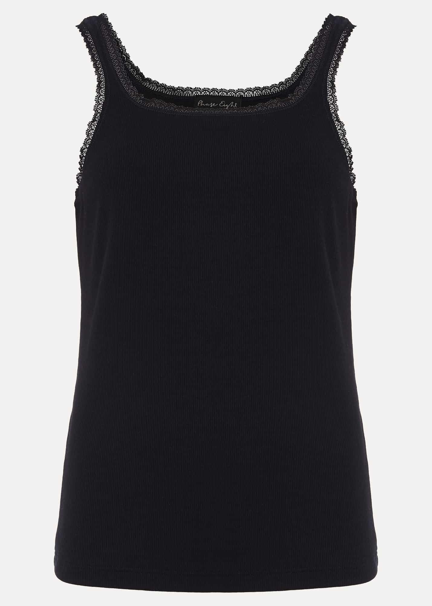 Kimberley Square Neck Lace Trim Vest Top
