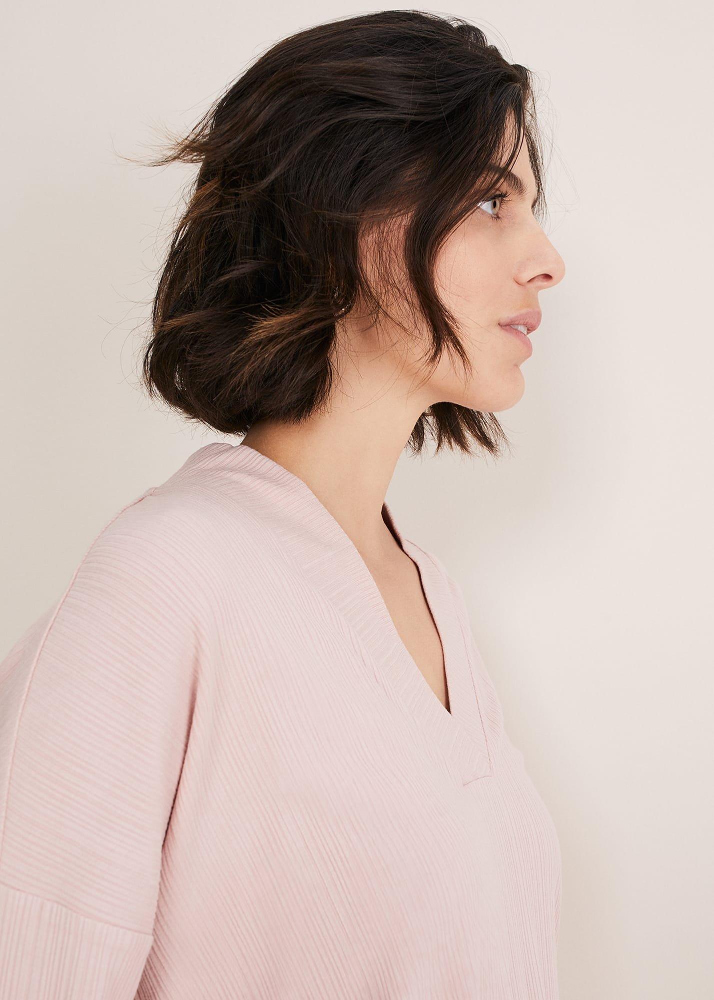 Shellie Textured V Neck Top