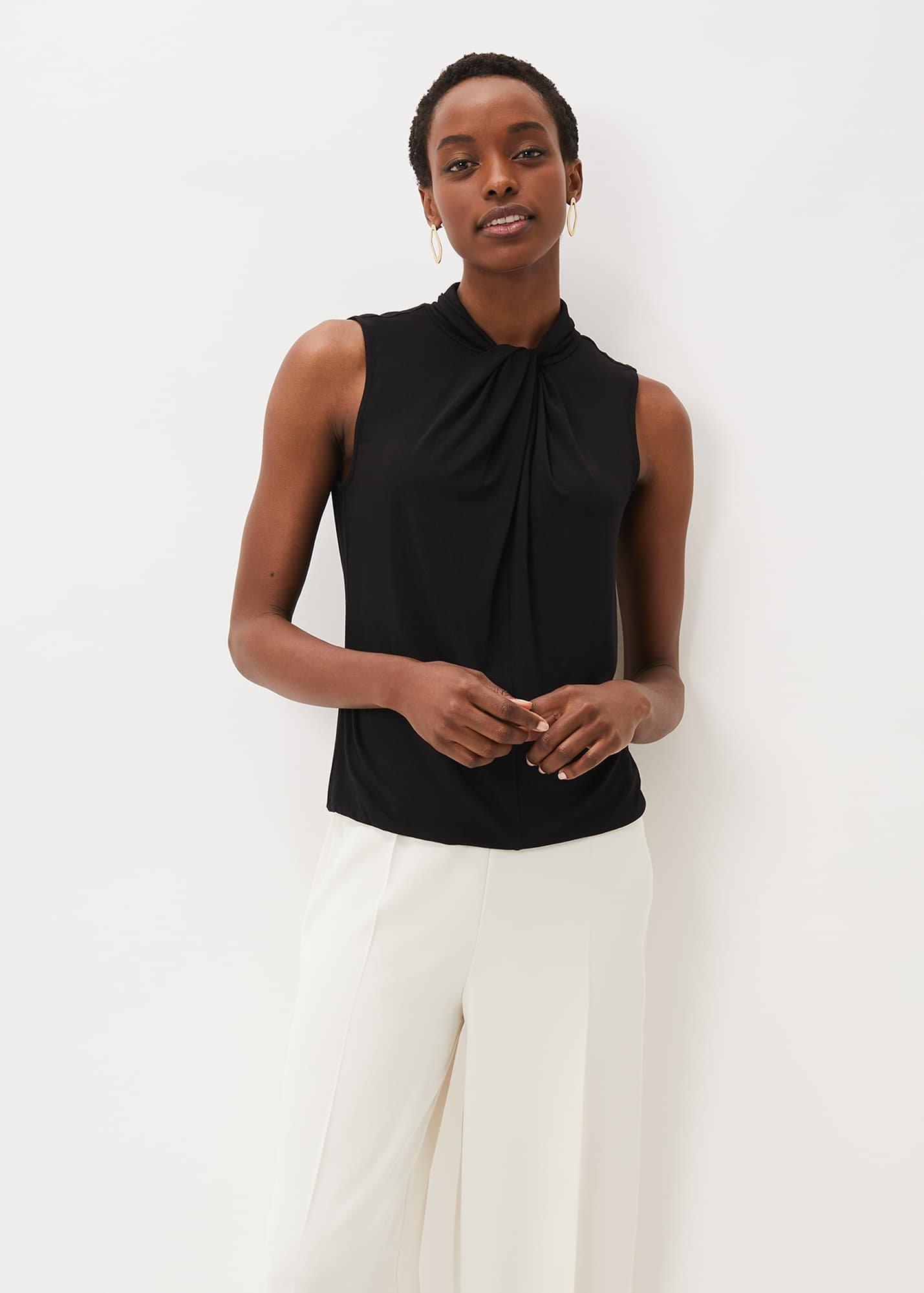 Reign Twist Neck Jersey Top