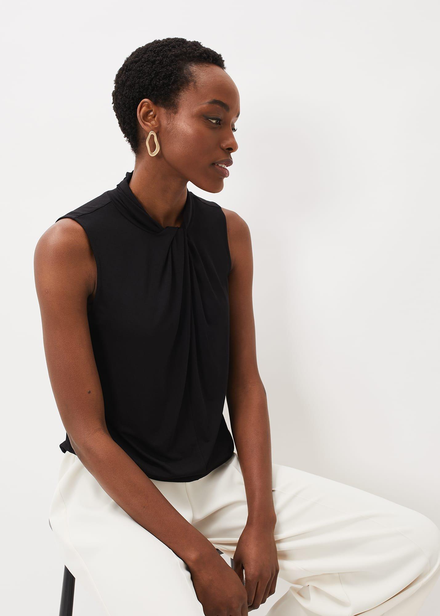 Reign Twist Neck Jersey Top