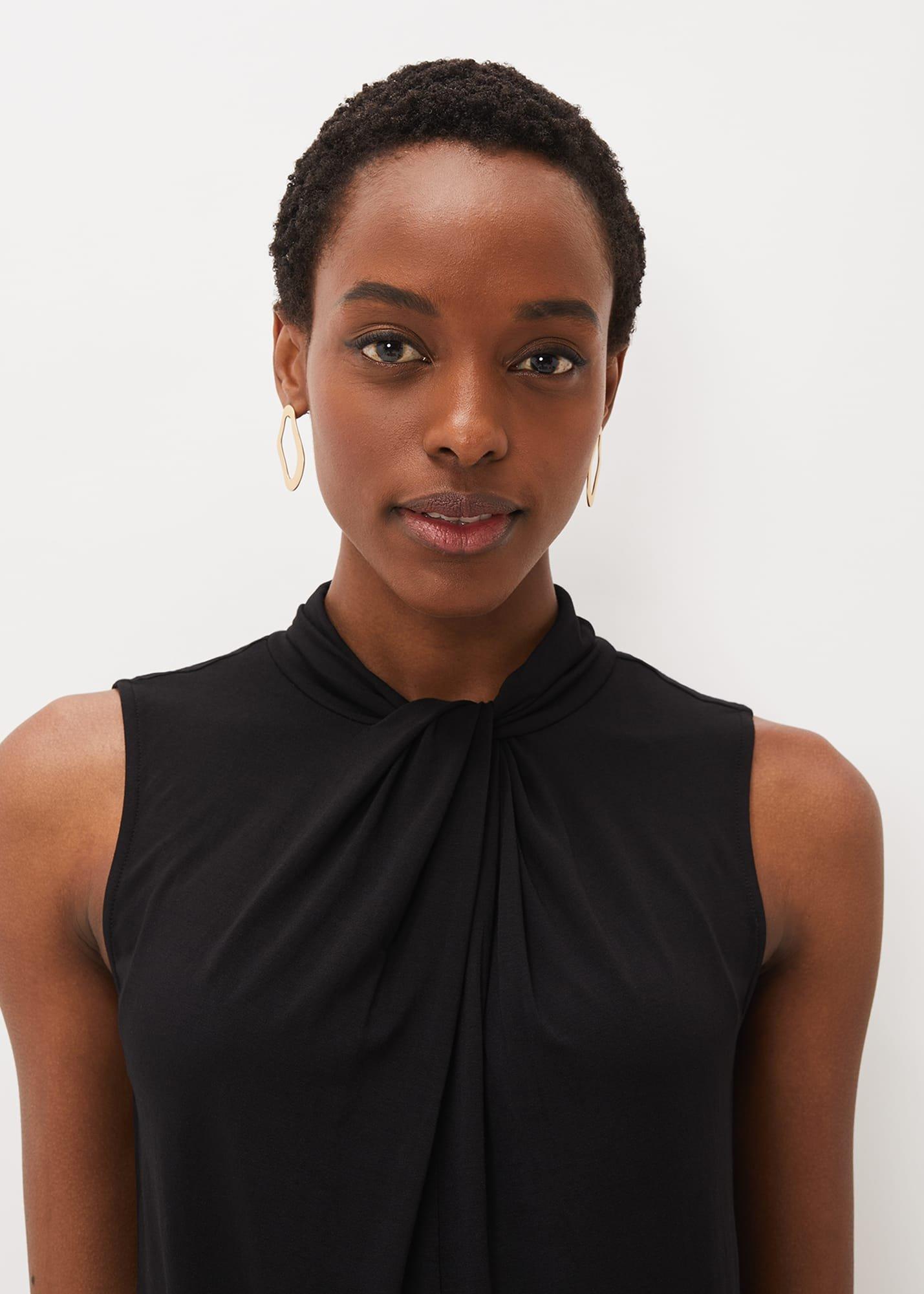 Reign Twist Neck Jersey Top