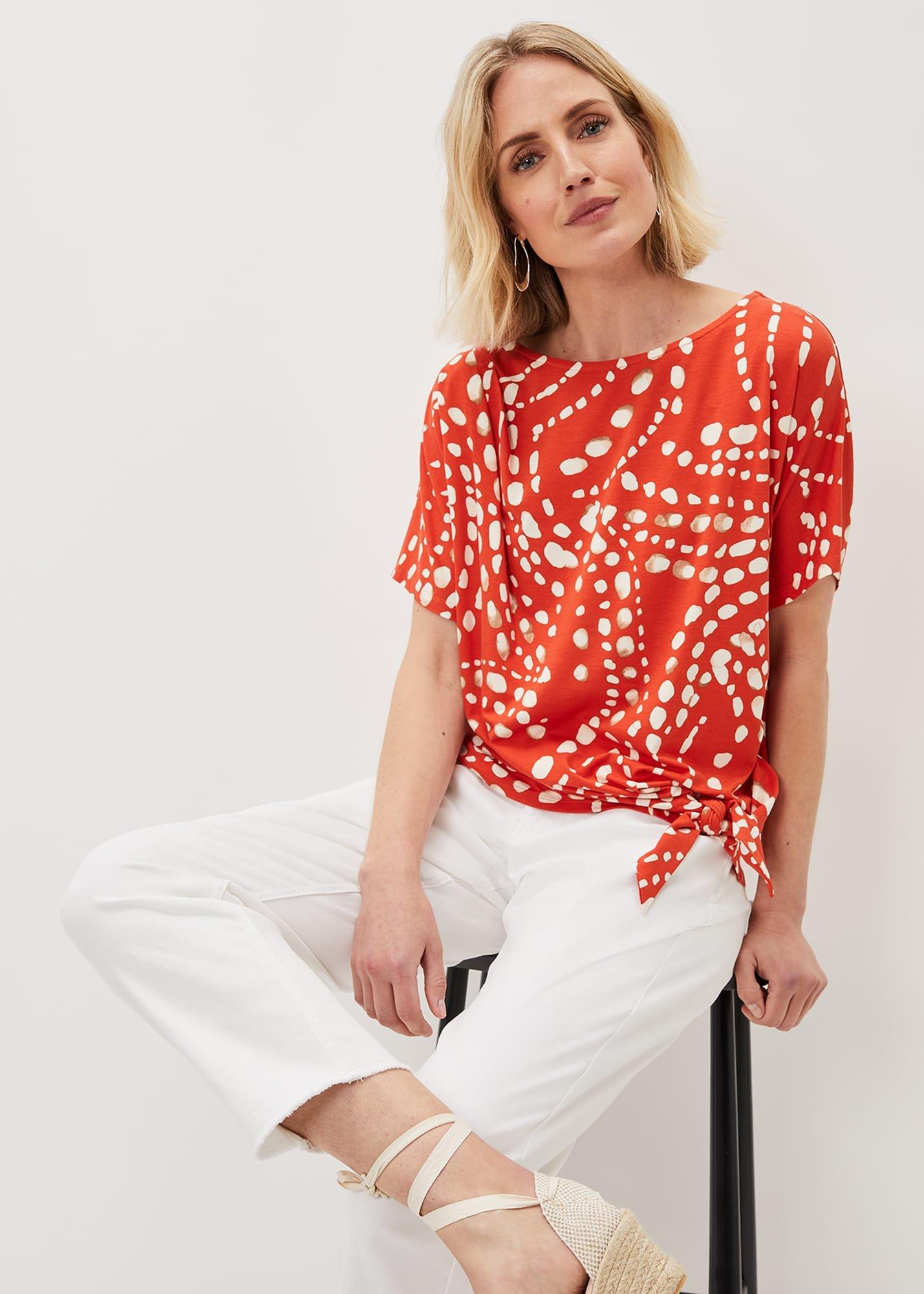 Ayla Spot Side Tie Top