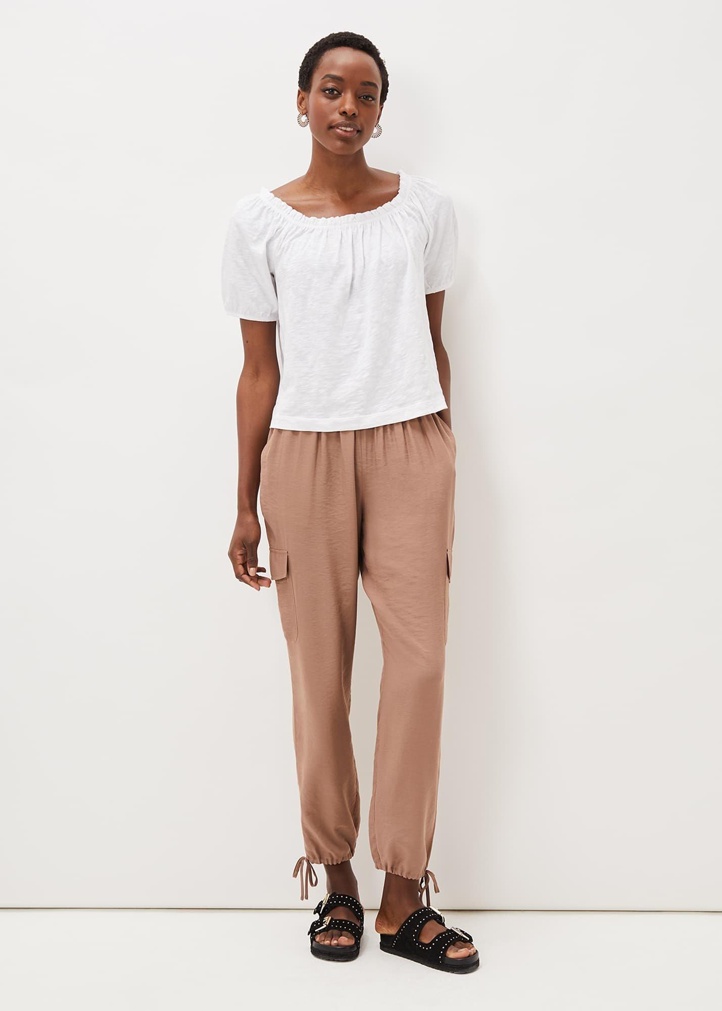 Rana Ruched Neck Puff Sleeve Top