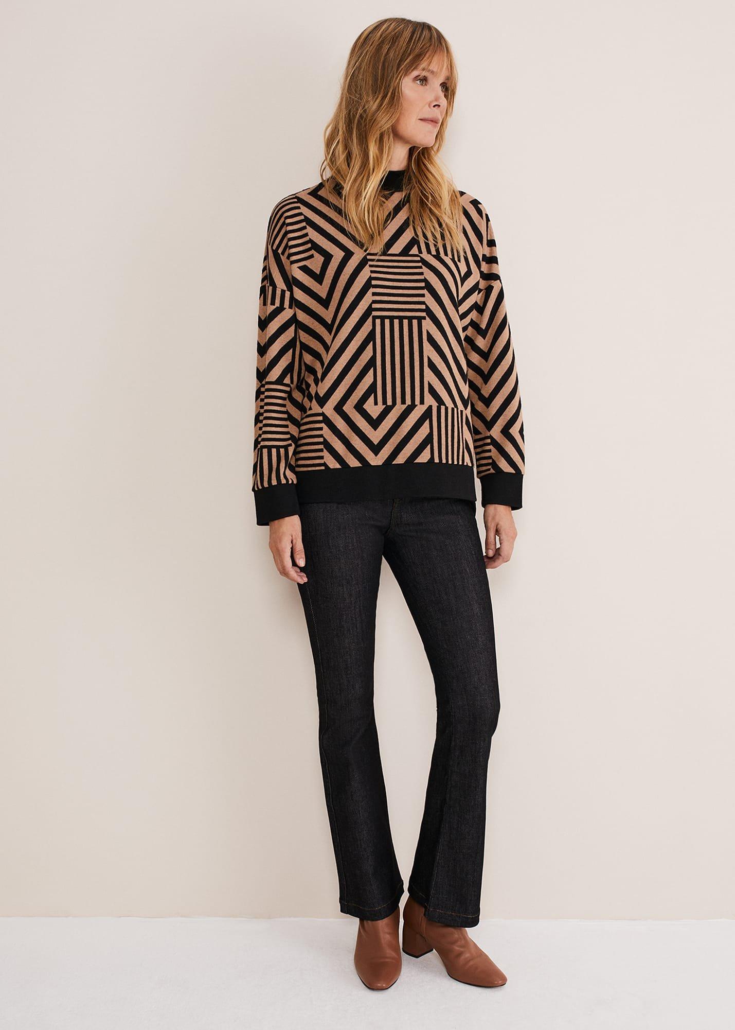 Renatta Patched Geo Jacquard Top