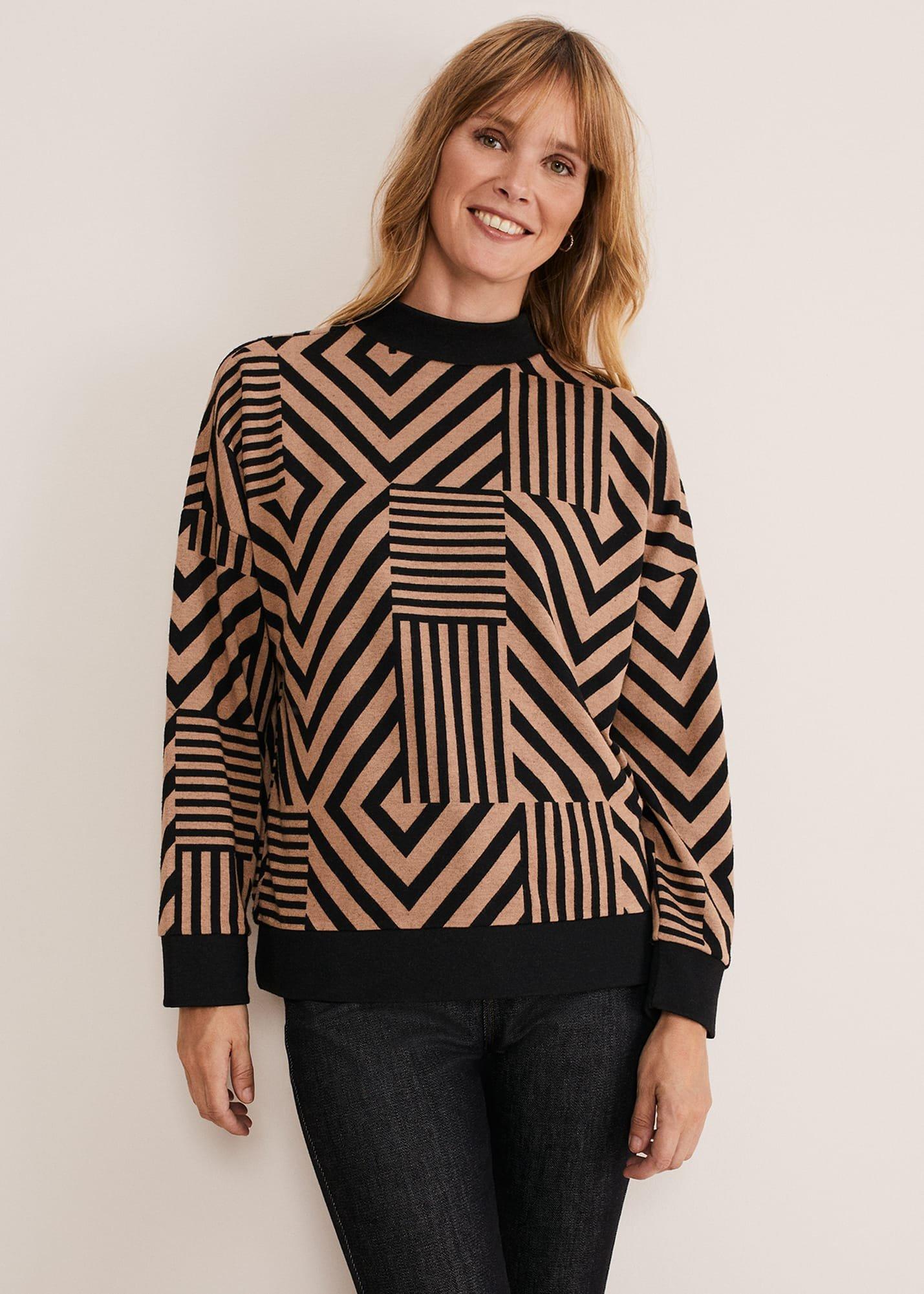 Renatta Patched Geo Jacquard Top