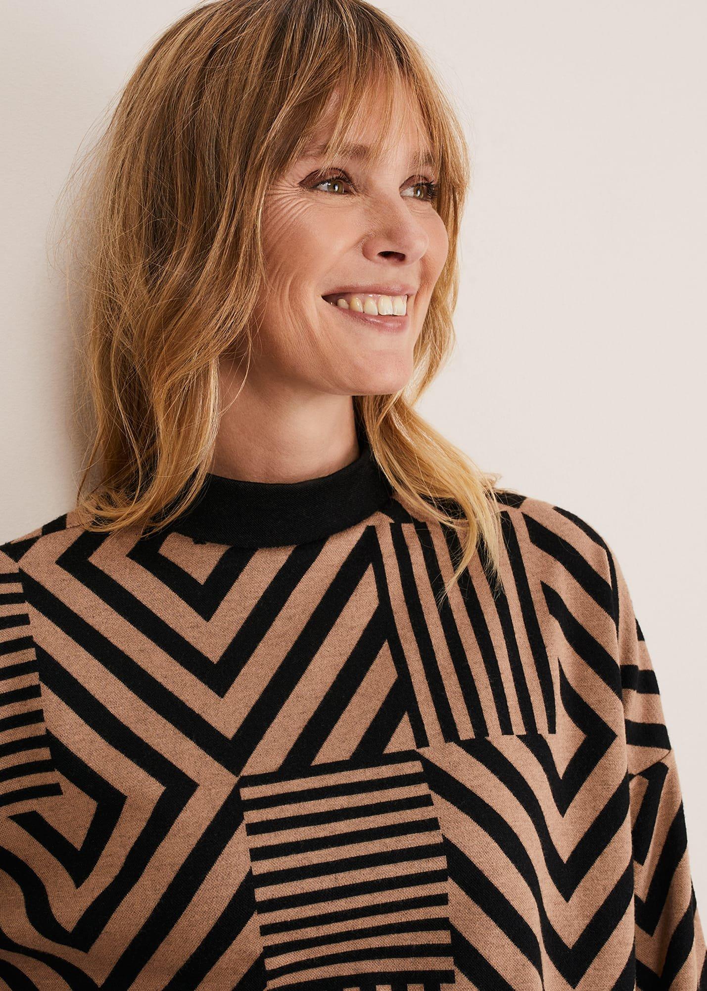 Renatta Patched Geo Jacquard Top