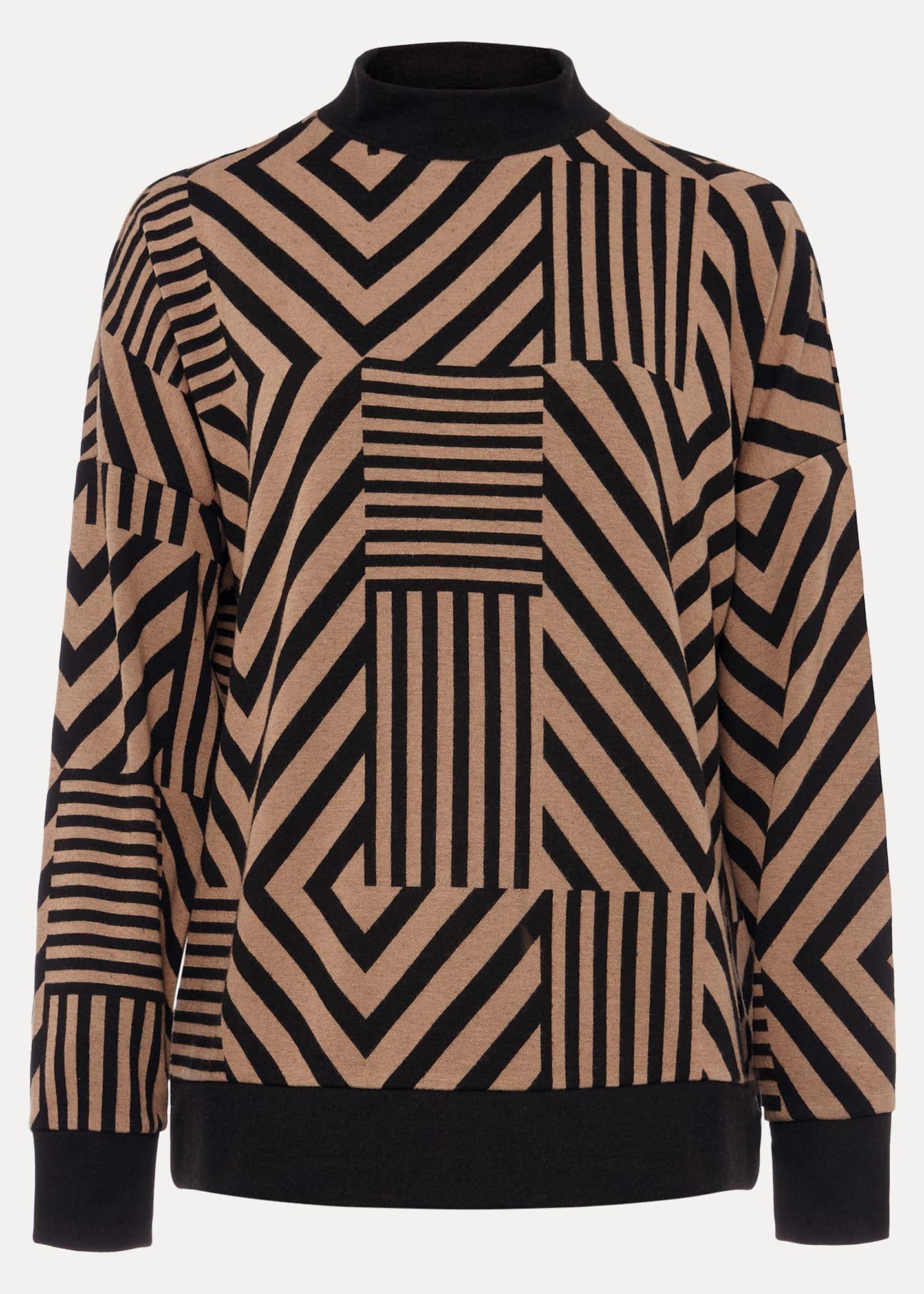 Renatta Patched Geo Jacquard Top