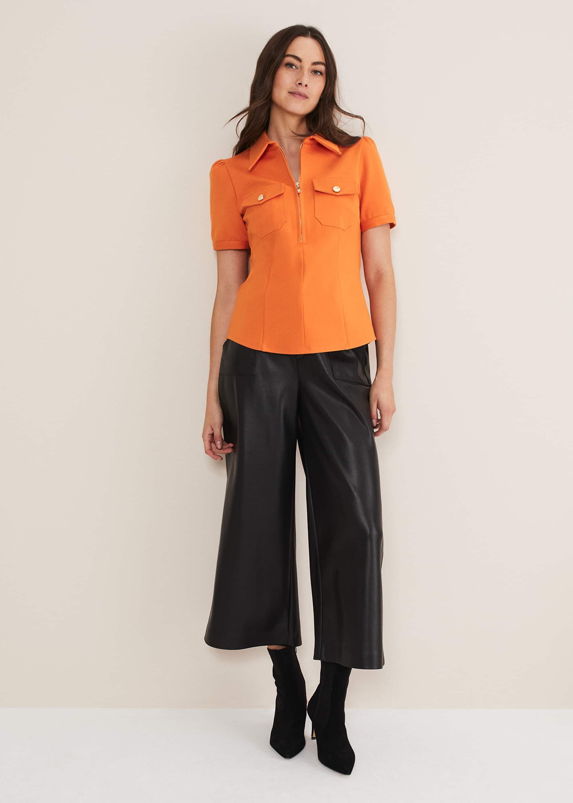 Shaden Zip Front Ponte Top