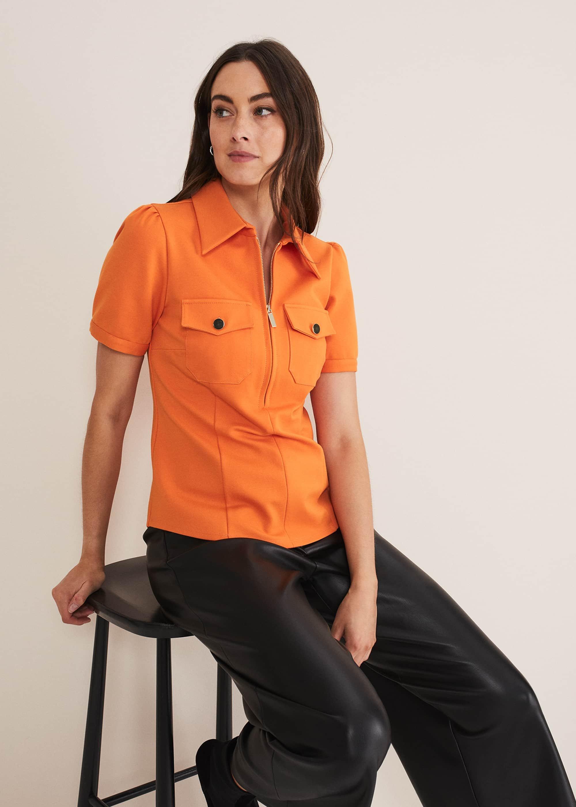 Shaden Zip Front Ponte Top