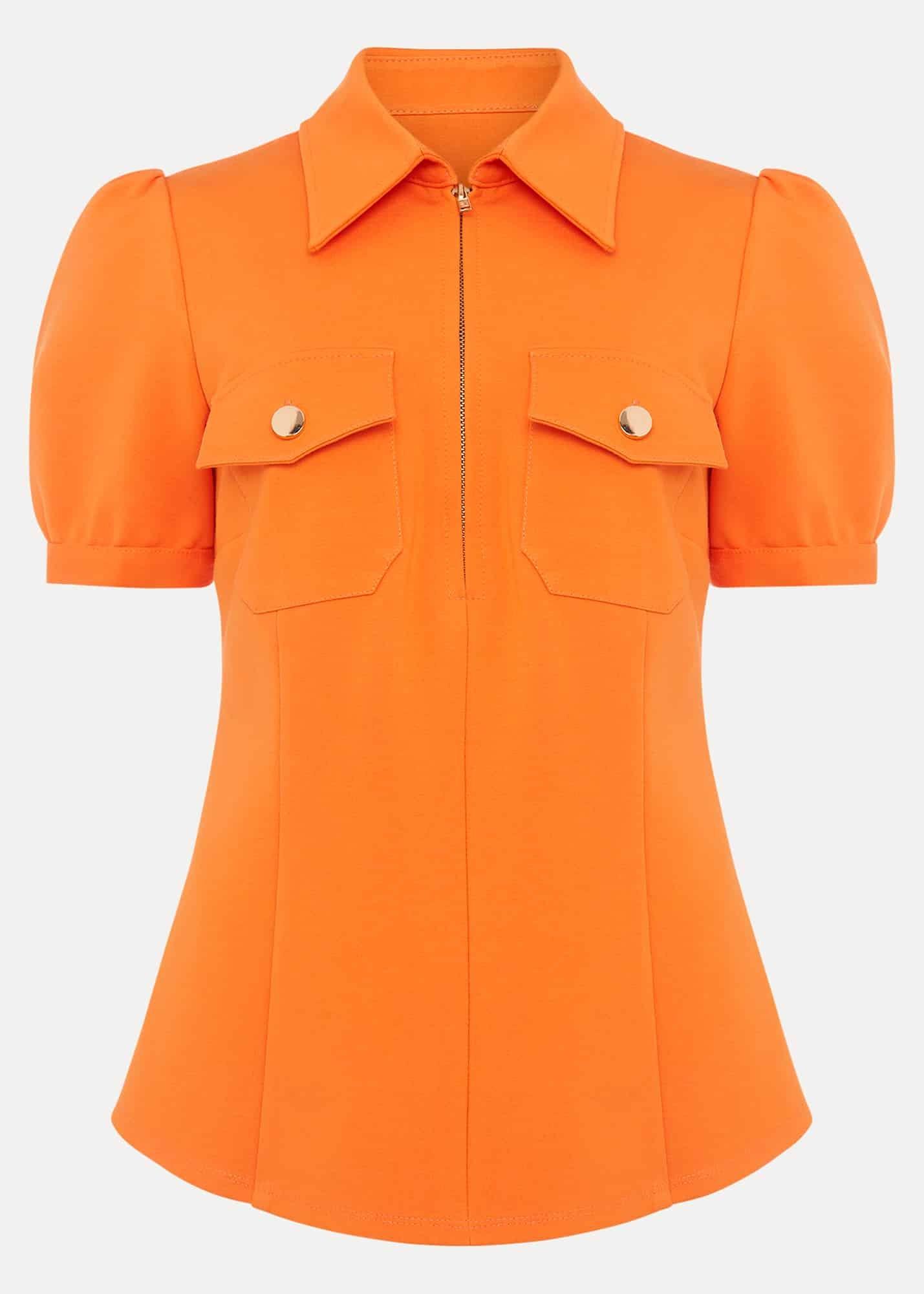 Shaden Zip Front Ponte Top