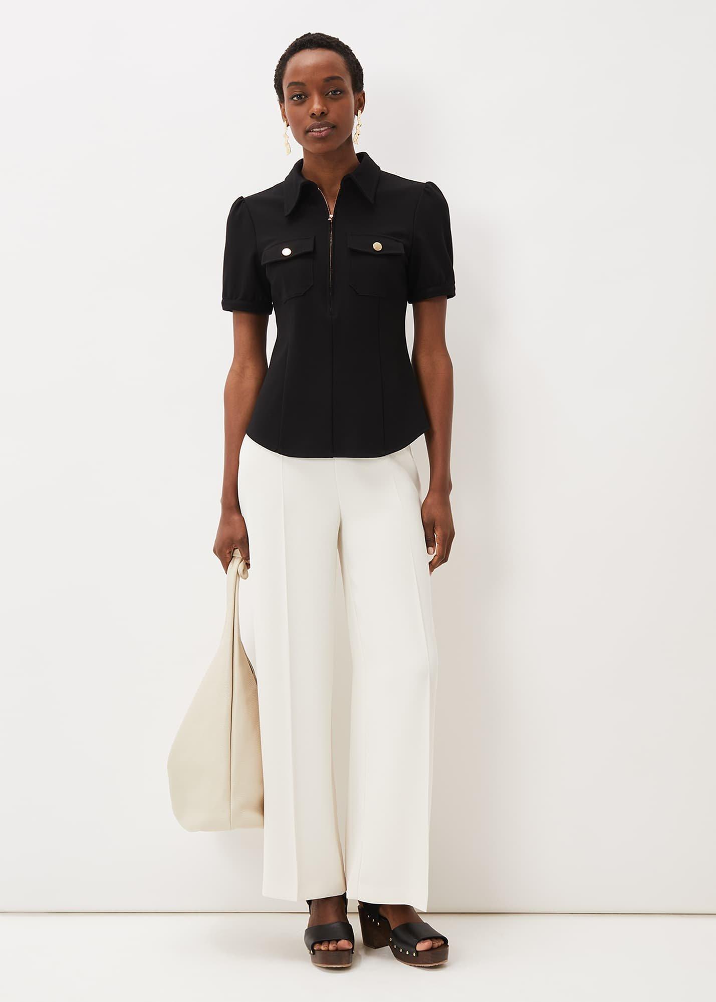 Shaden Zip Front Ponte Top