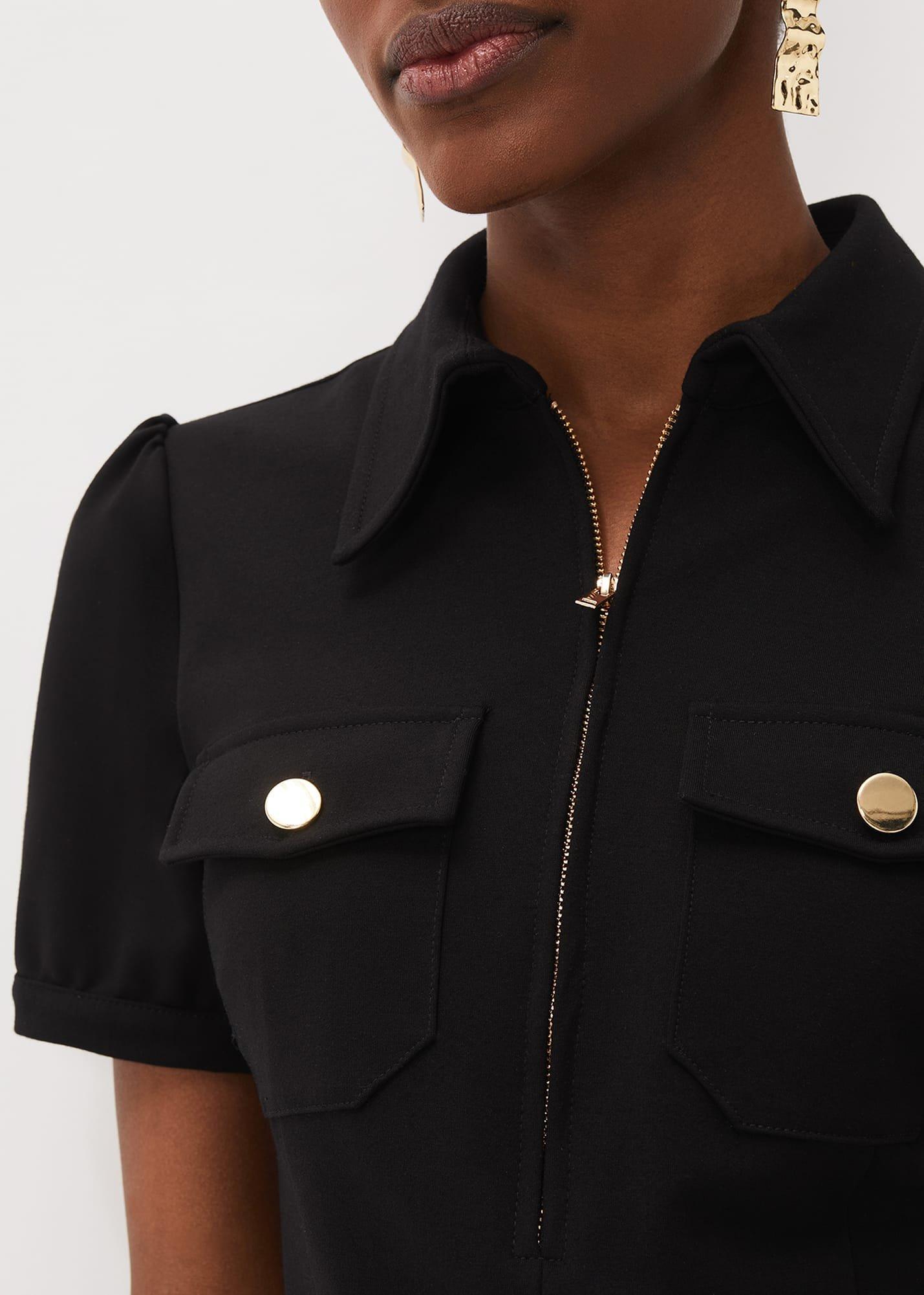 Shaden Zip Front Ponte Top