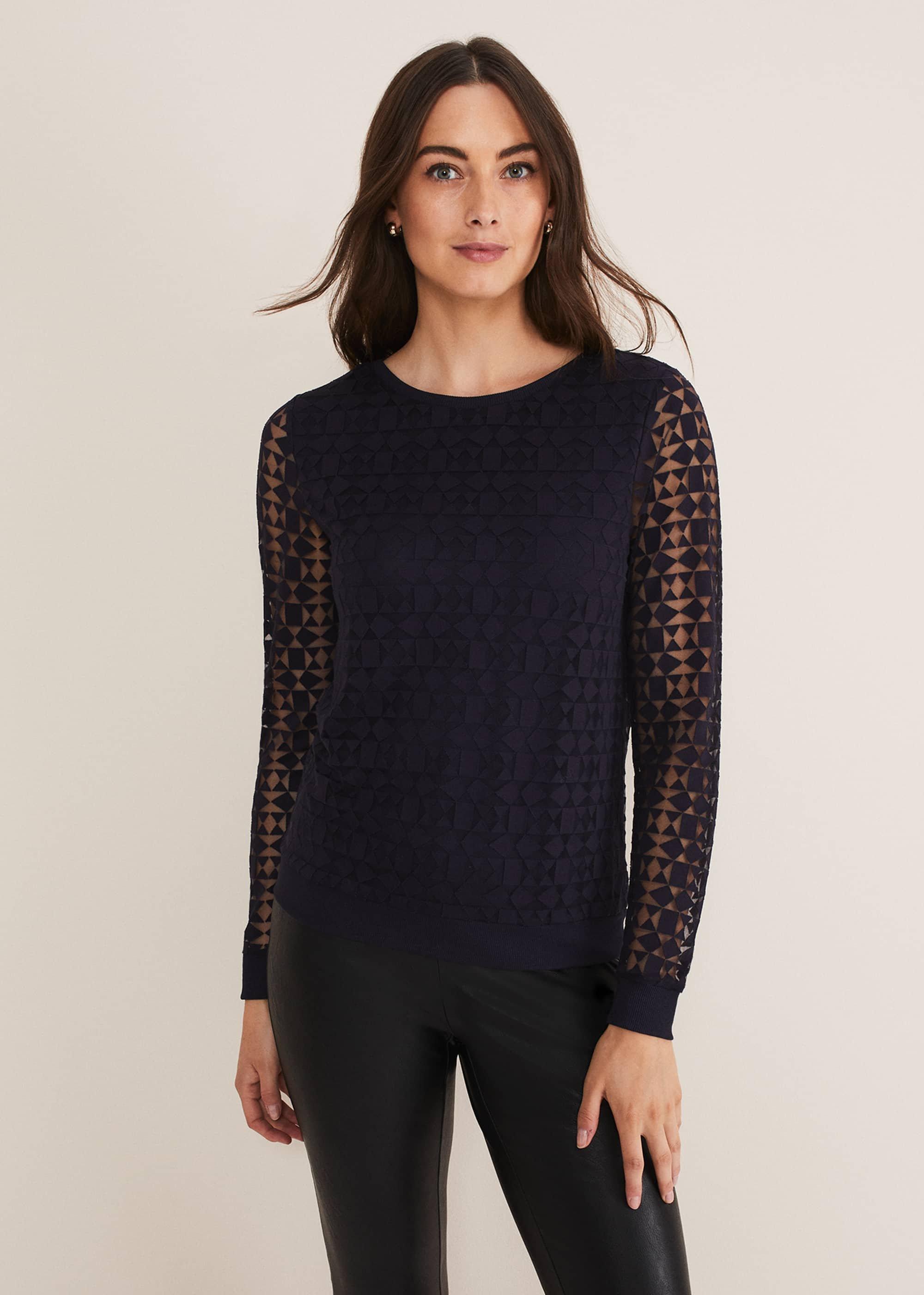 Sakuro Geo Burnout Print Top
