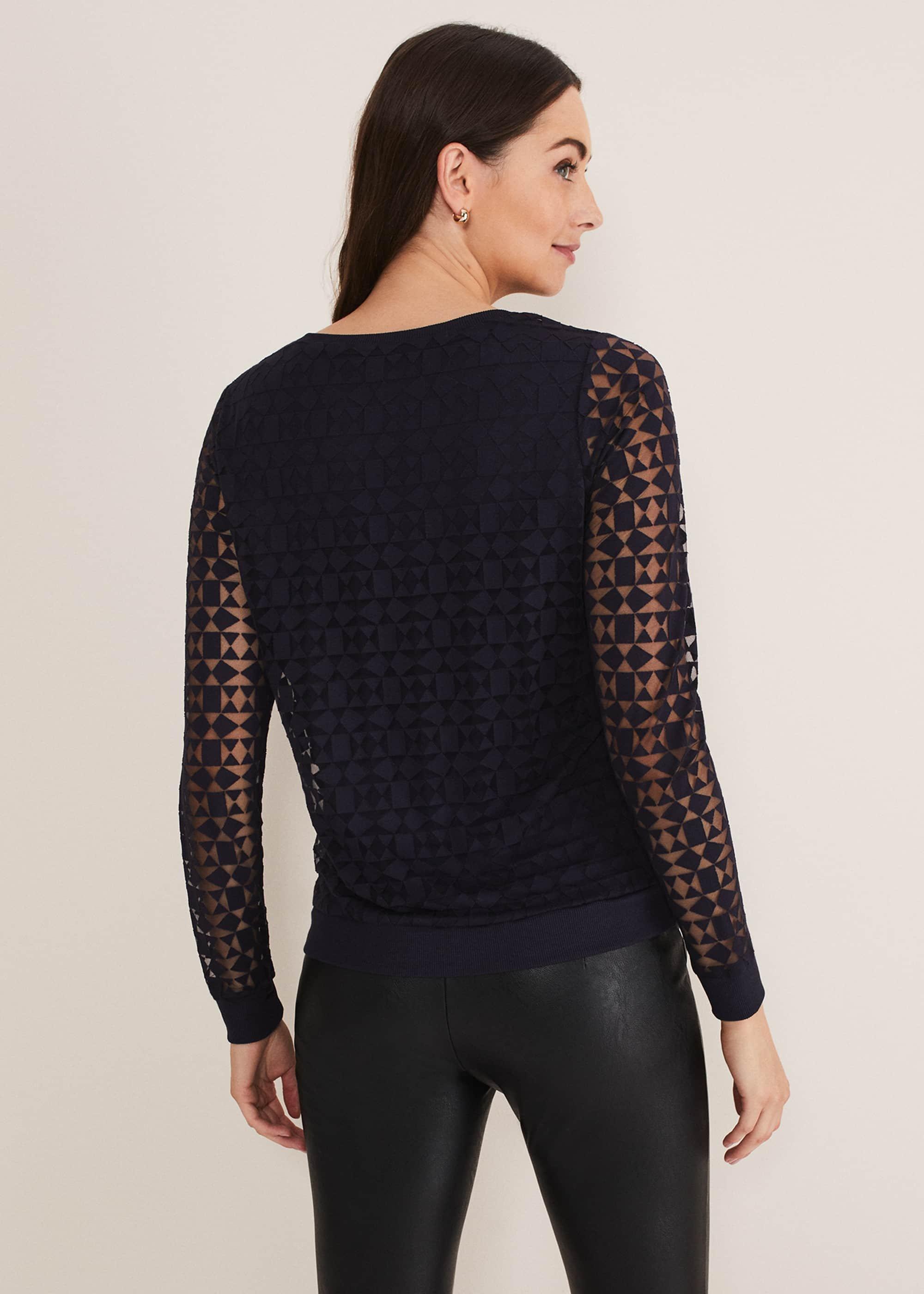 Sakuro Geo Burnout Print Top