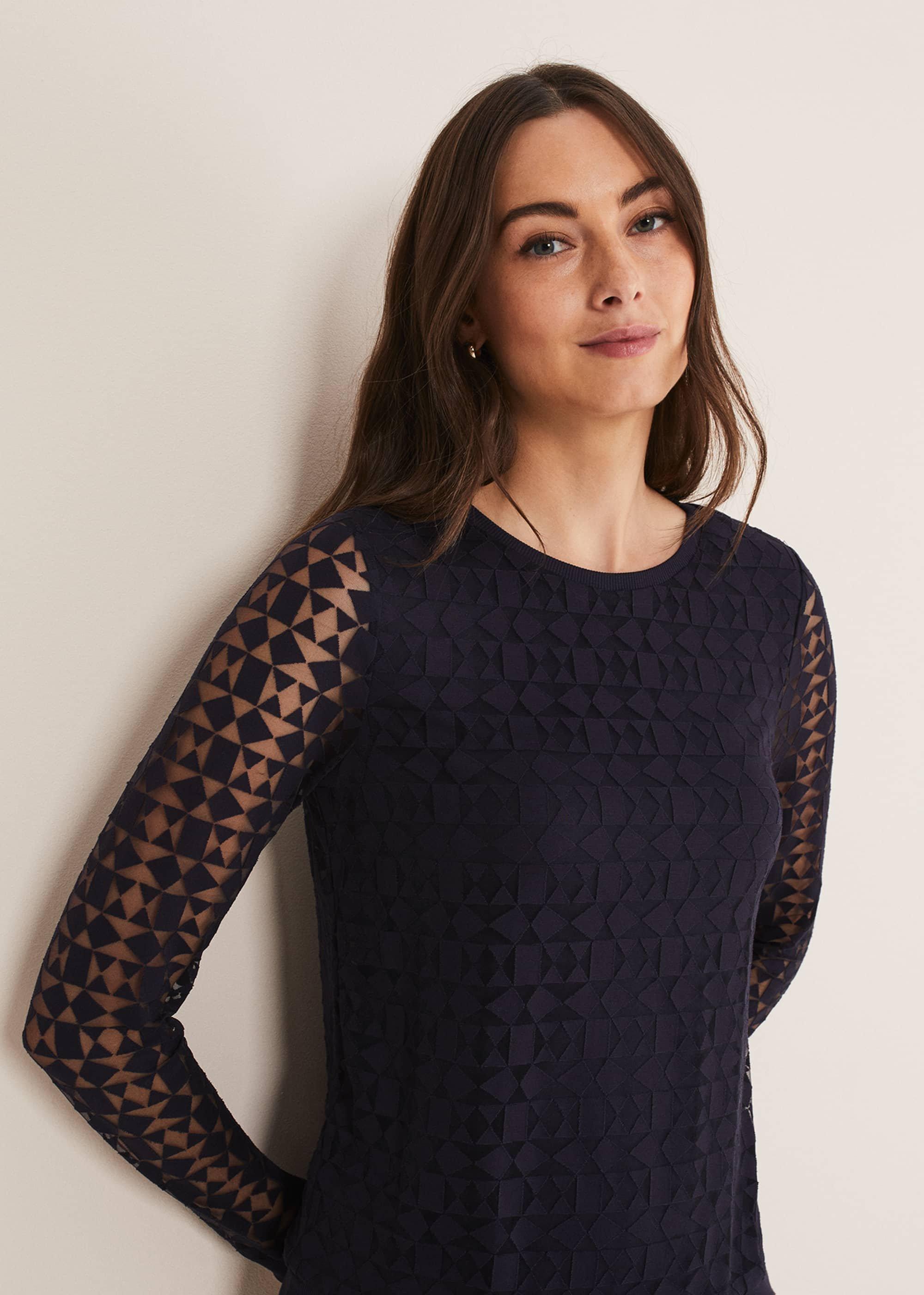 Sakuro Geo Burnout Print Top