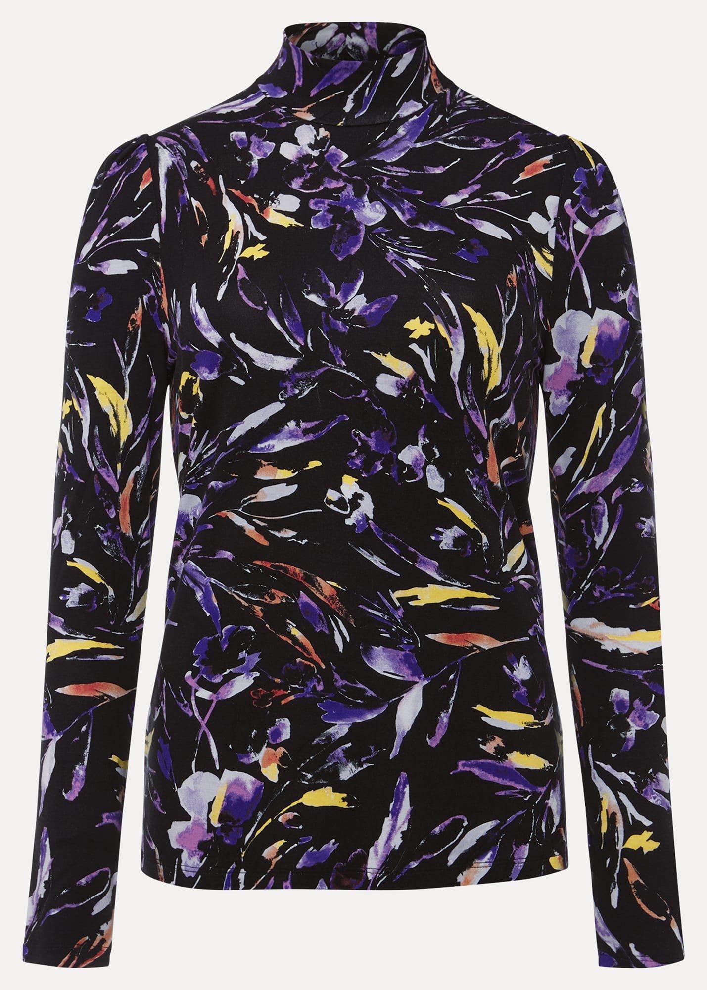 Mellanie Jersey Floral High Neck Top
