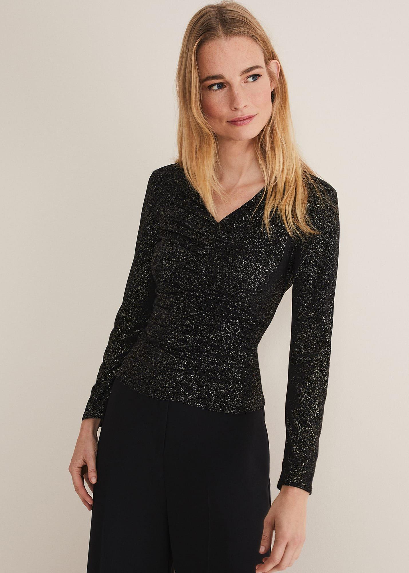 Marta Ruched Front V-Neck Top