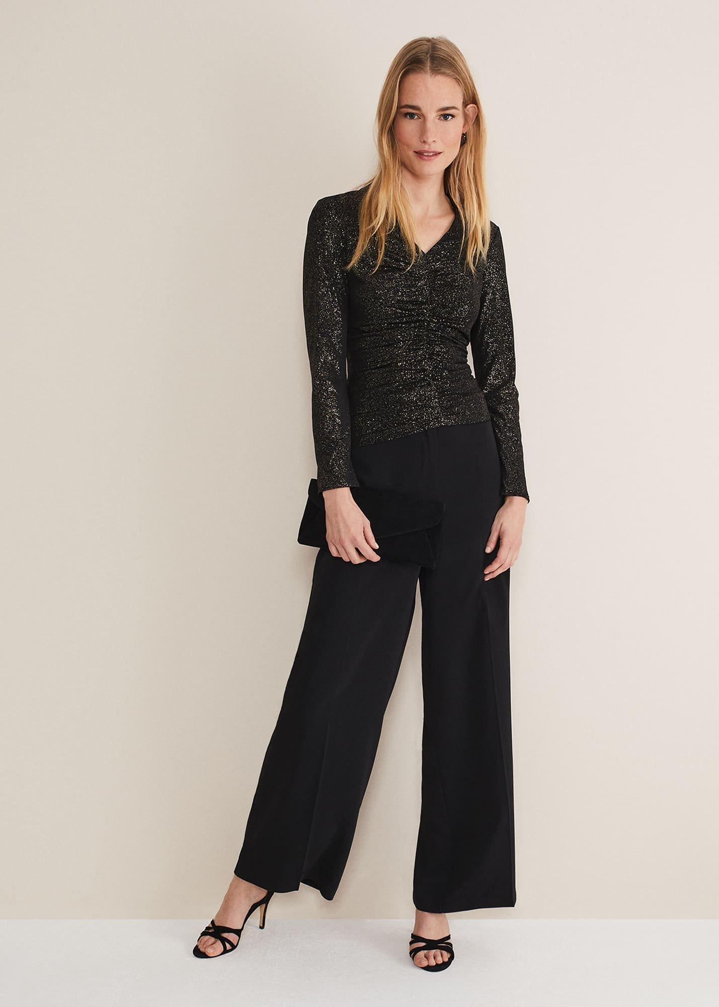 Marta Ruched Front V-Neck Top