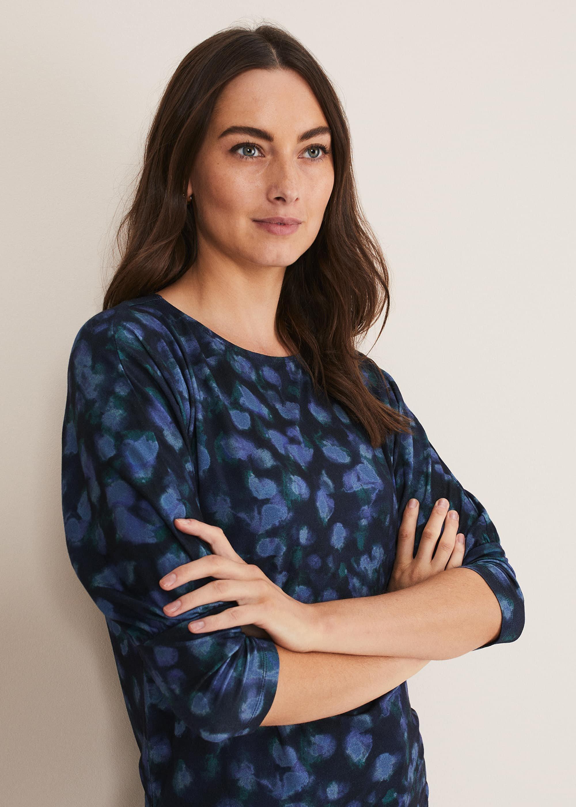 Valentina Smudge Ruched Side Top