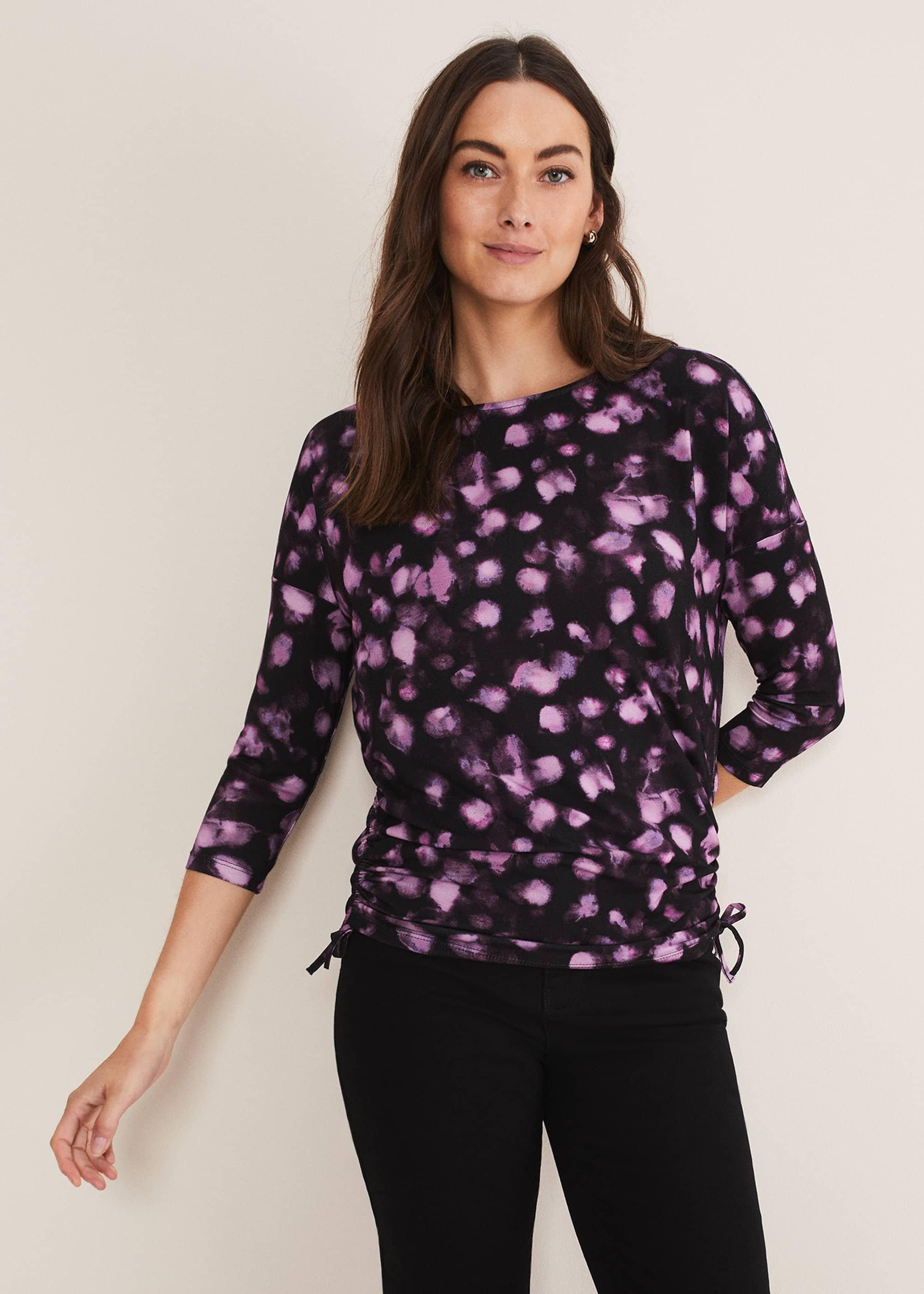 Valentina Smudge Ruched Side Top