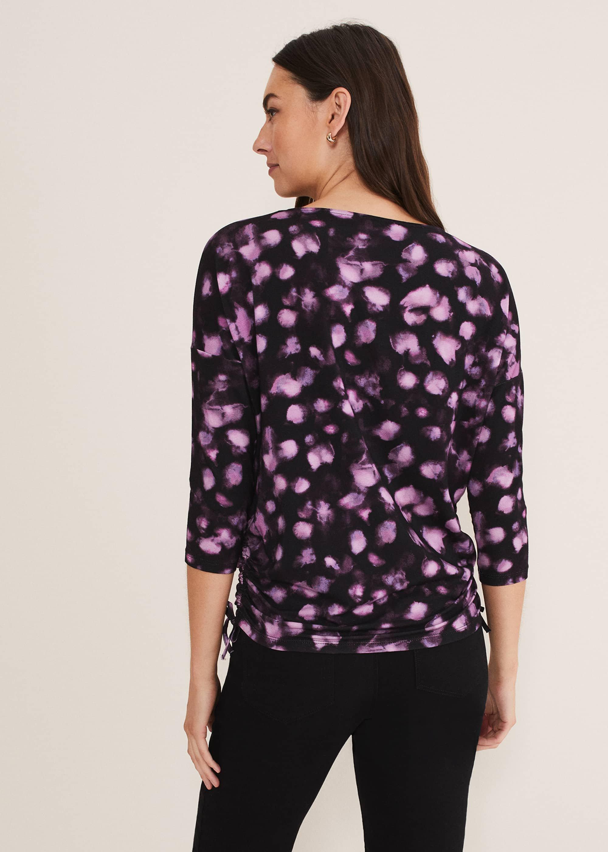 Valentina Smudge Ruched Side Top