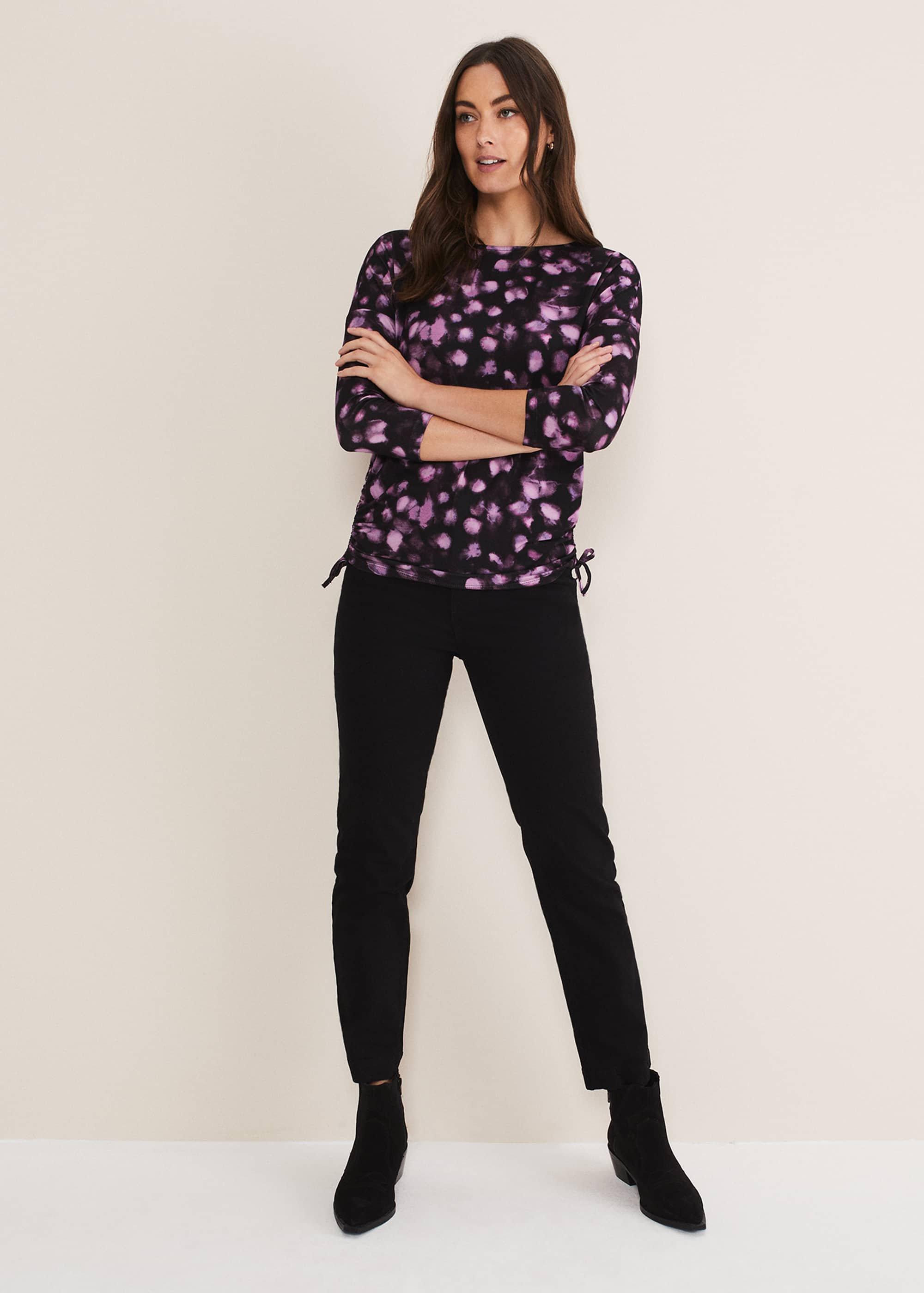 Valentina Smudge Ruched Side Top