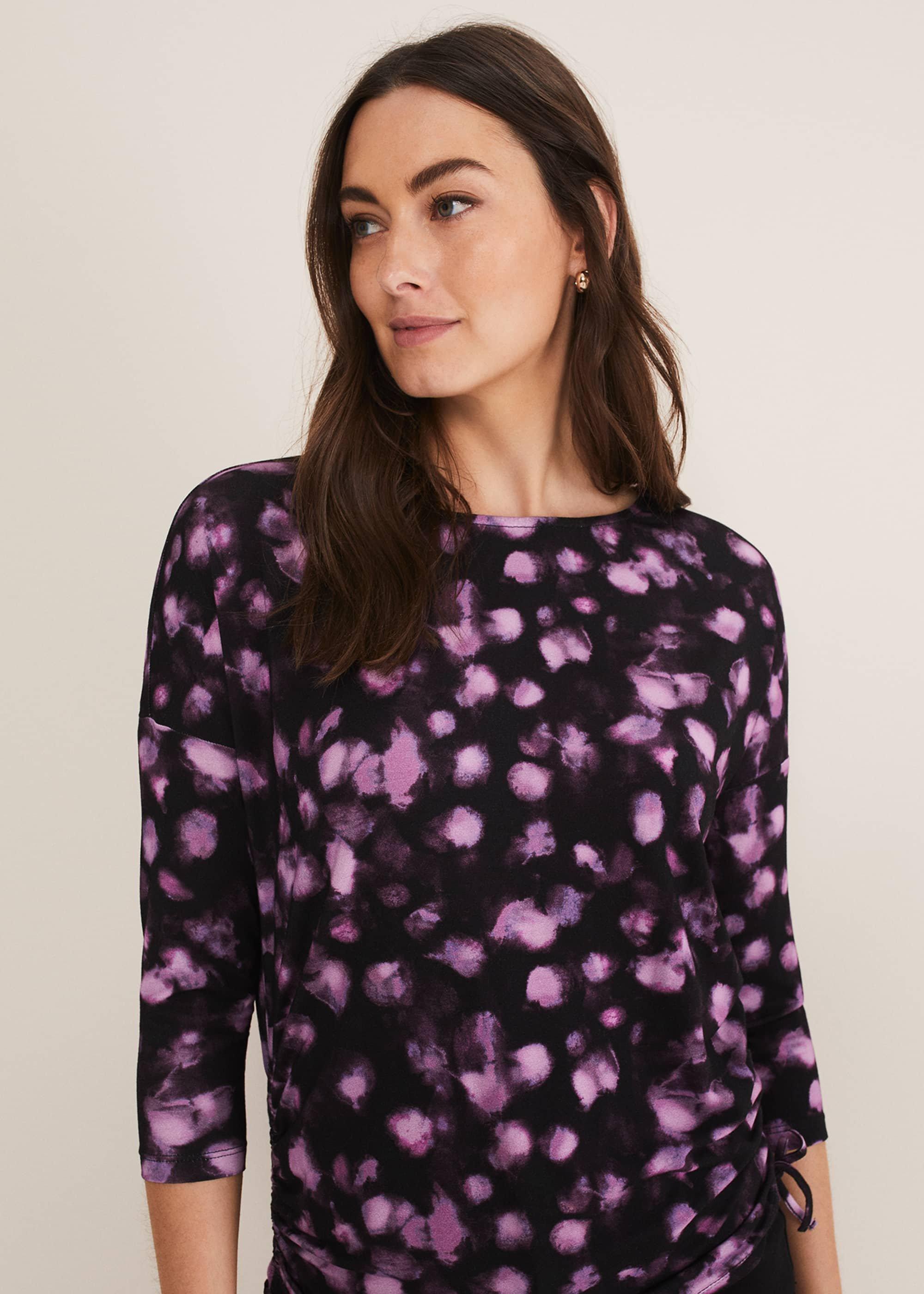 Valentina Smudge Ruched Side Top