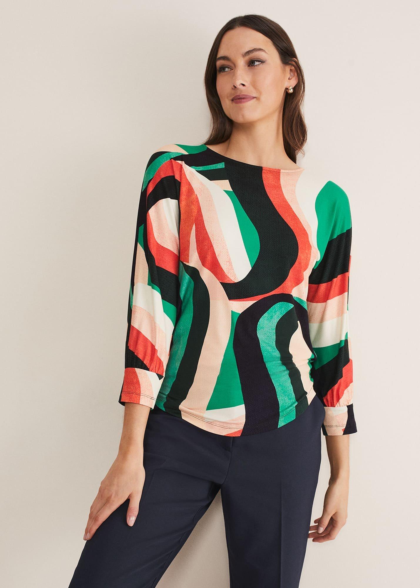 Nathalie Swirl Print Top