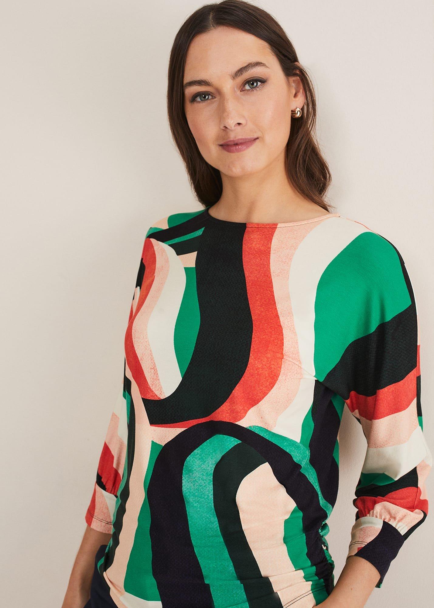 Nathalie Swirl Print Top