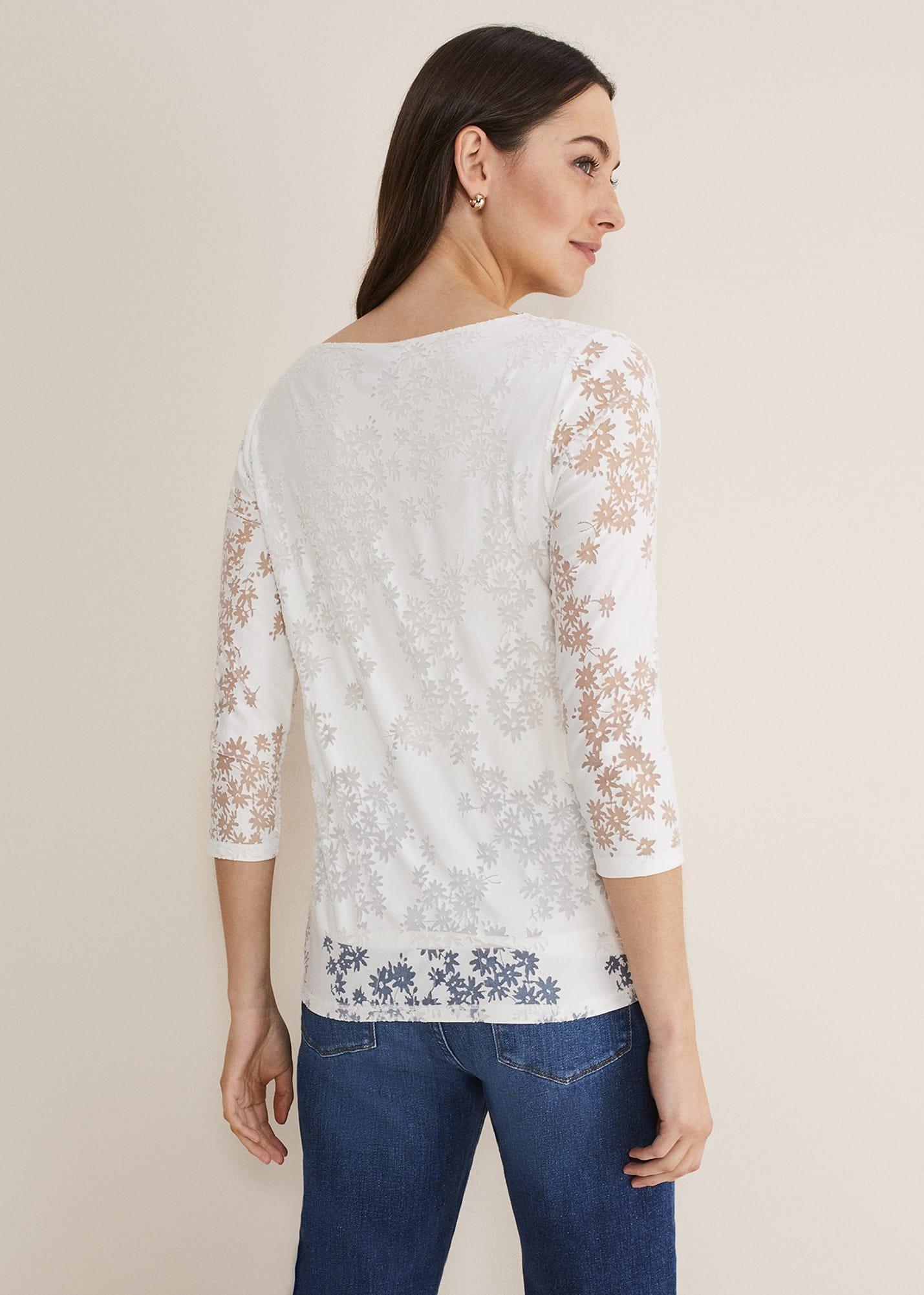 Mariella Floral Burnout Top