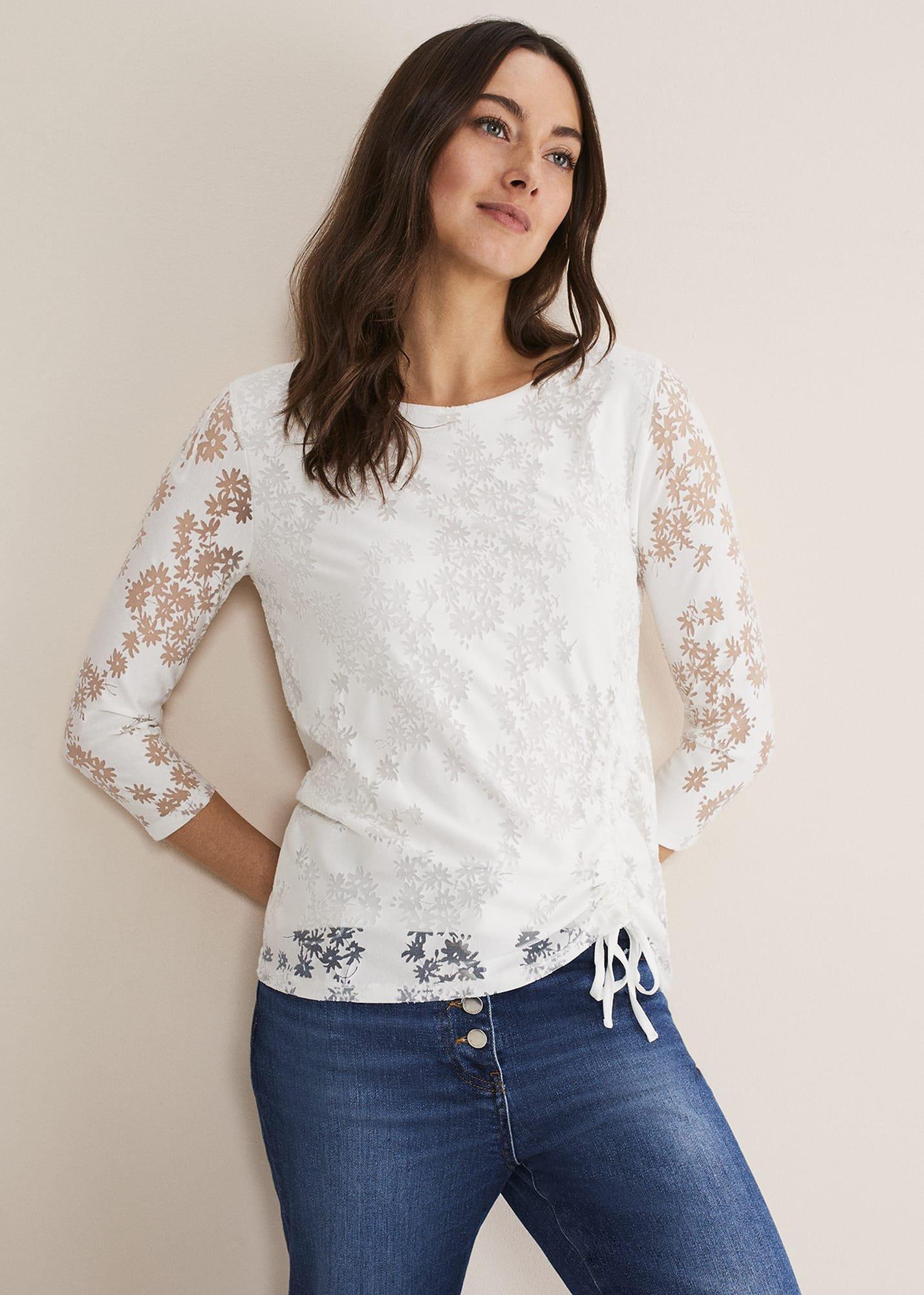 Mariella Floral Burnout Top