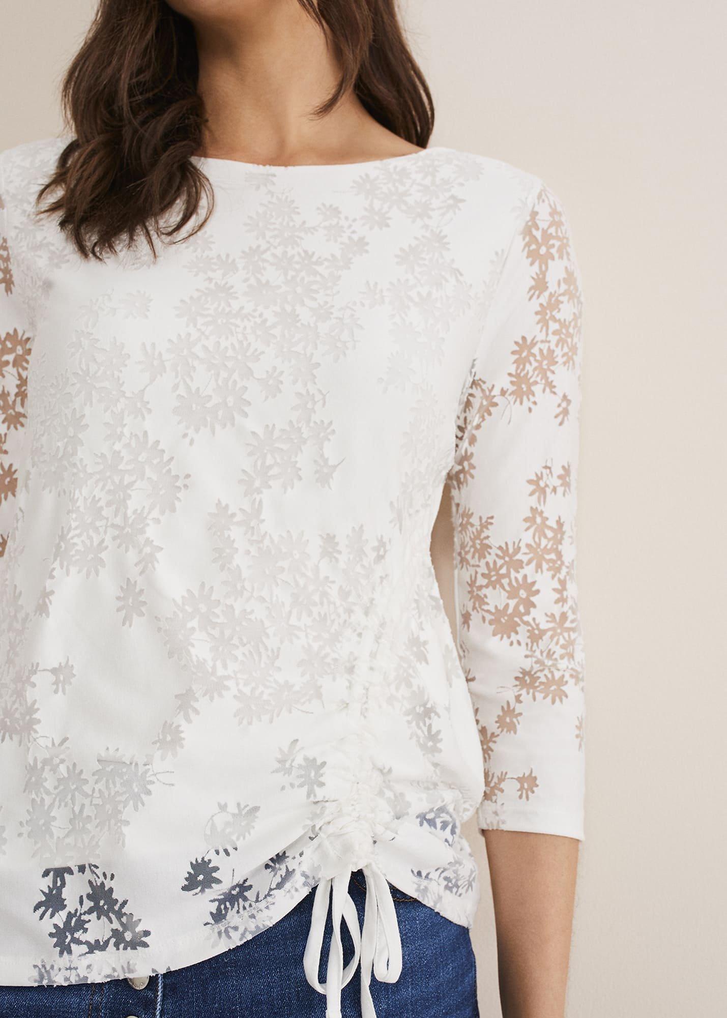 Mariella Floral Burnout Top