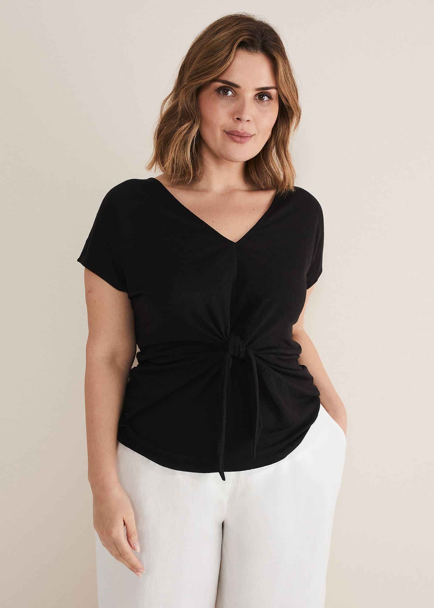 Reyna Linen Tie Front Top