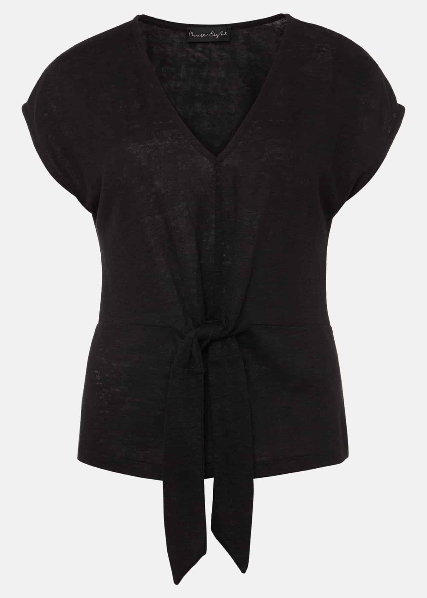 Reyna Linen Tie Front Top