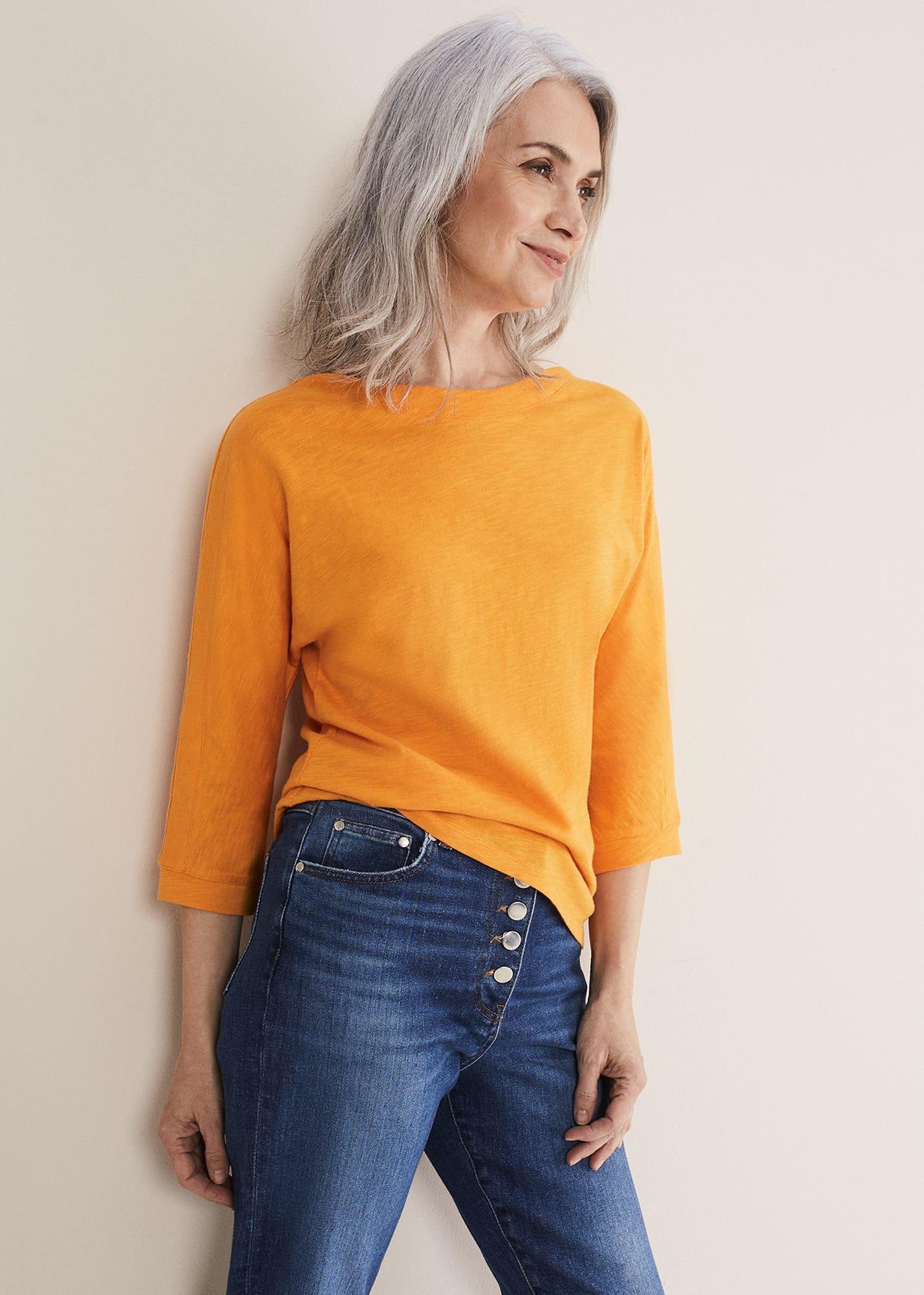 Belle Orange Cotton Top