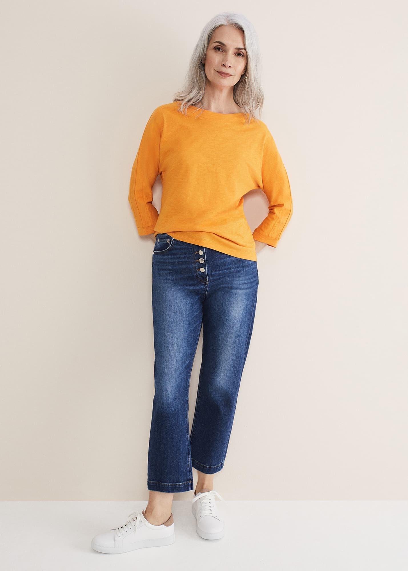 Belle Orange Cotton Top