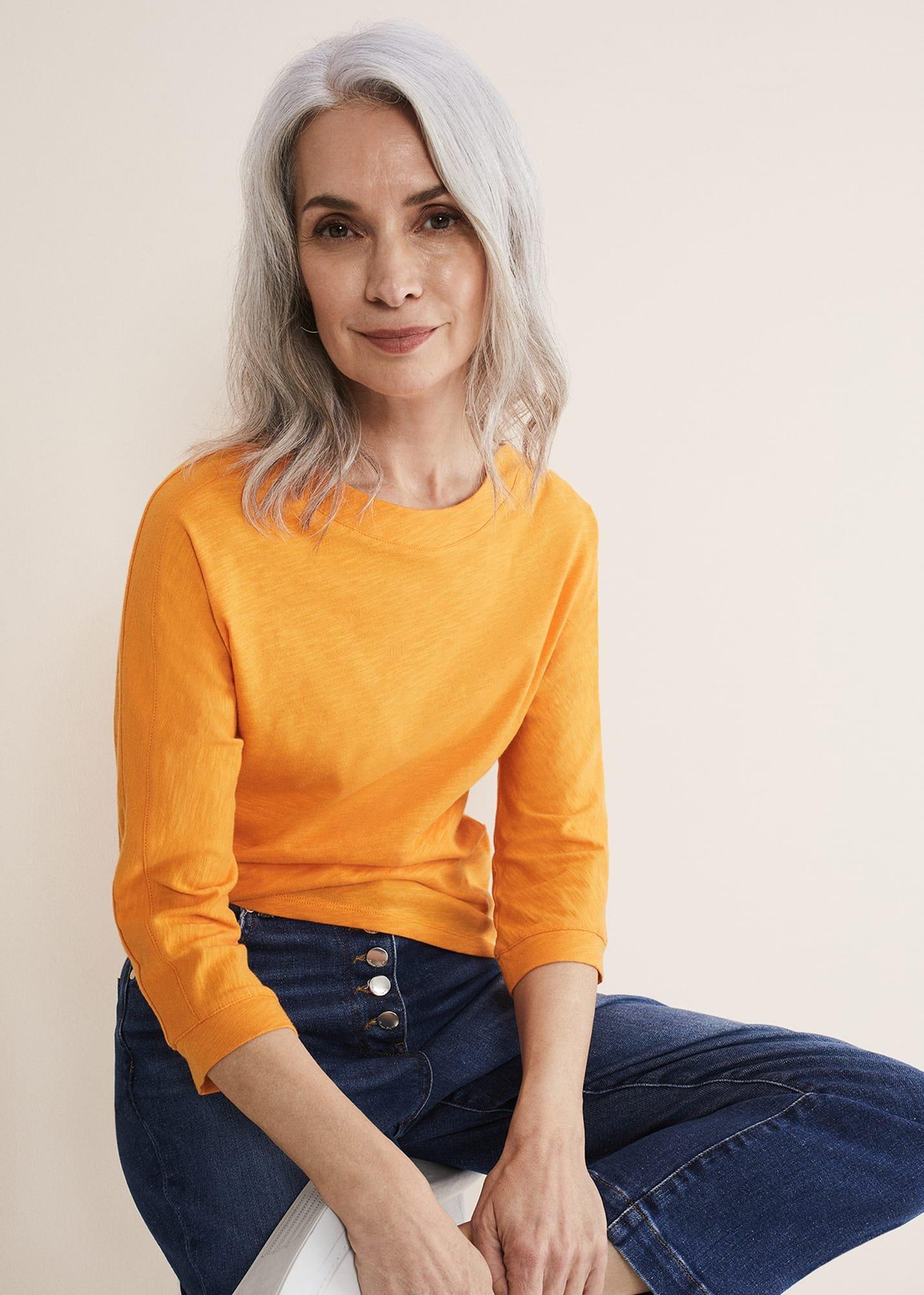 Belle Orange Cotton Top