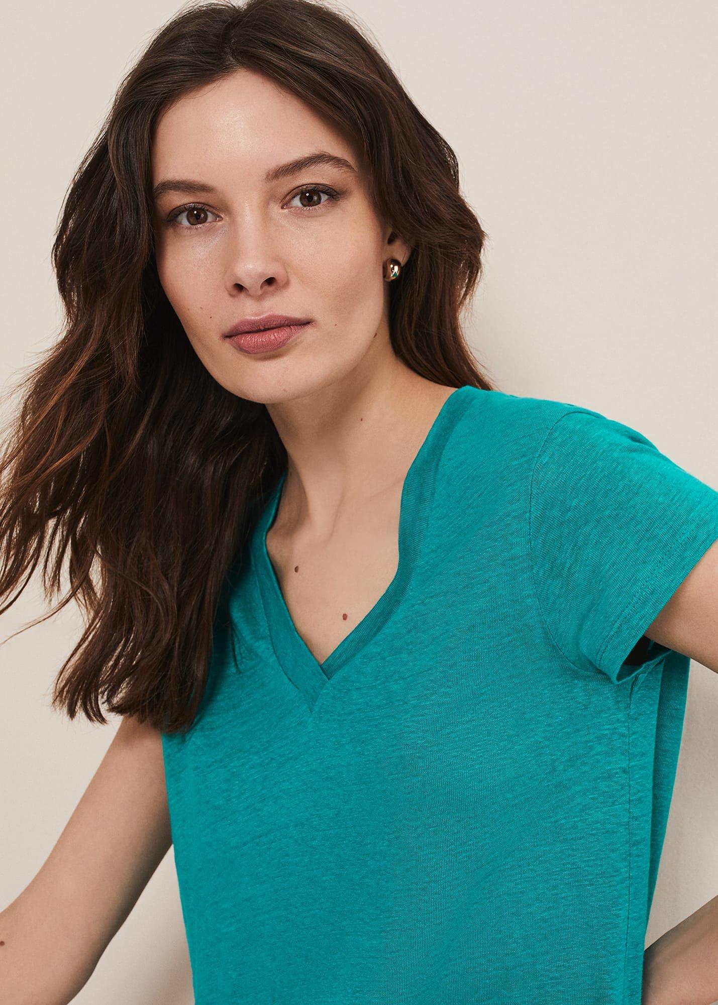 Emera V Neck Linen Top