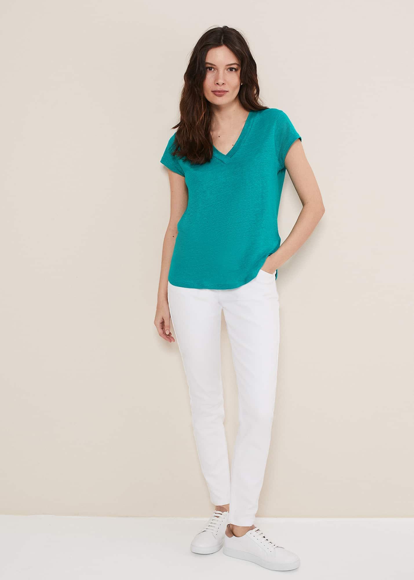 Emera V Neck Linen Top