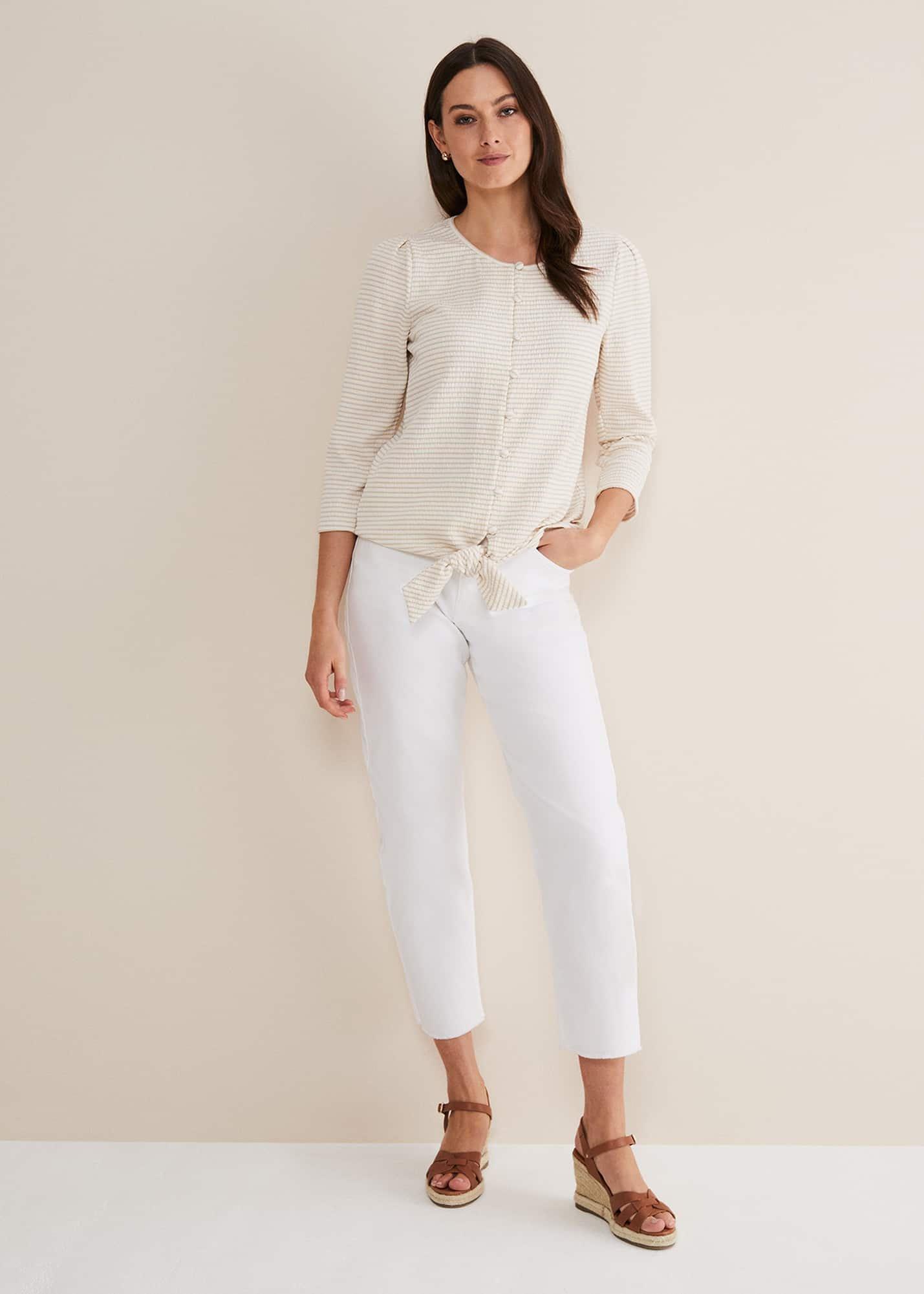 Krissie Textured Tie Front Top