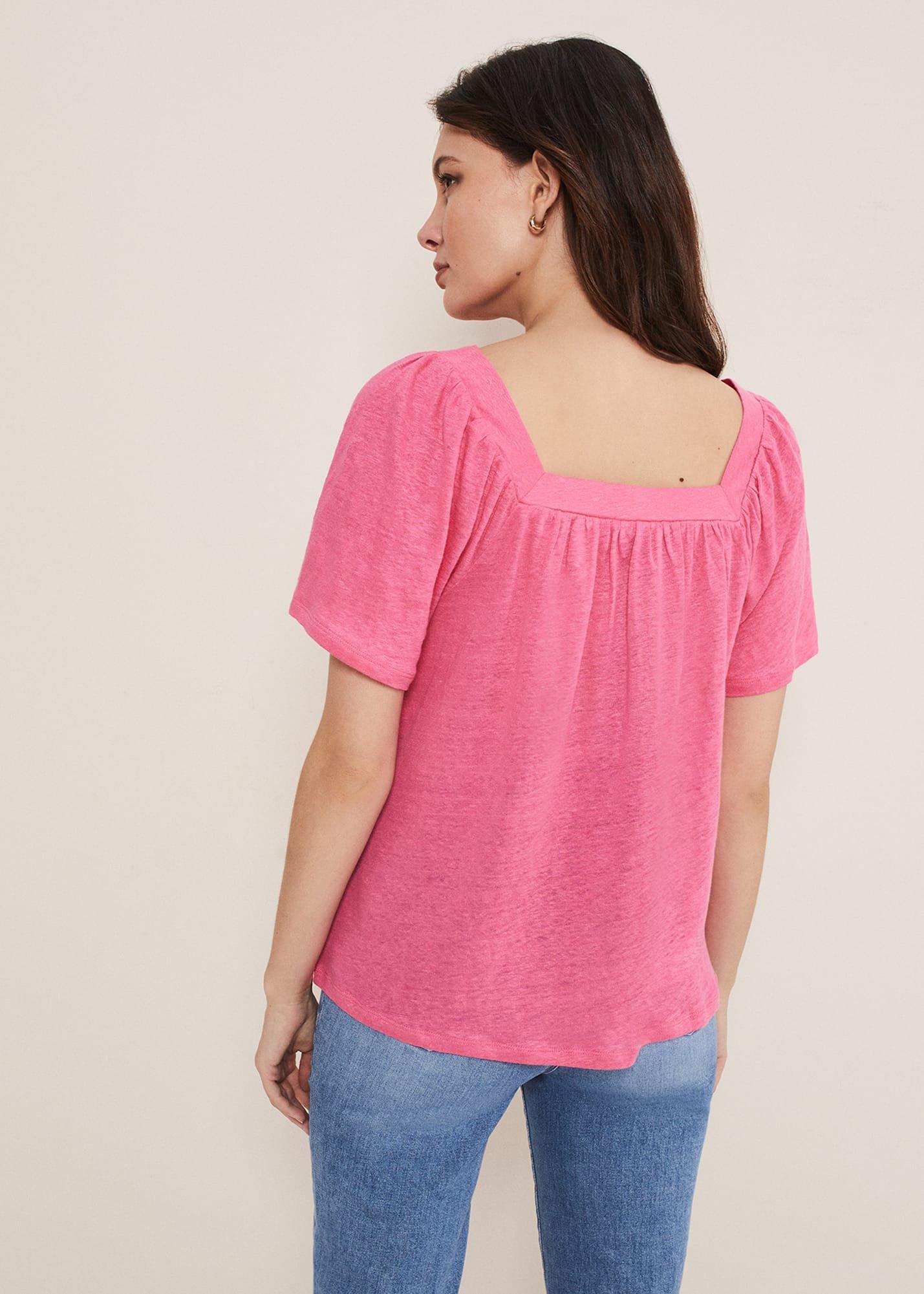Saffy Linen Flutter Sleeve Top